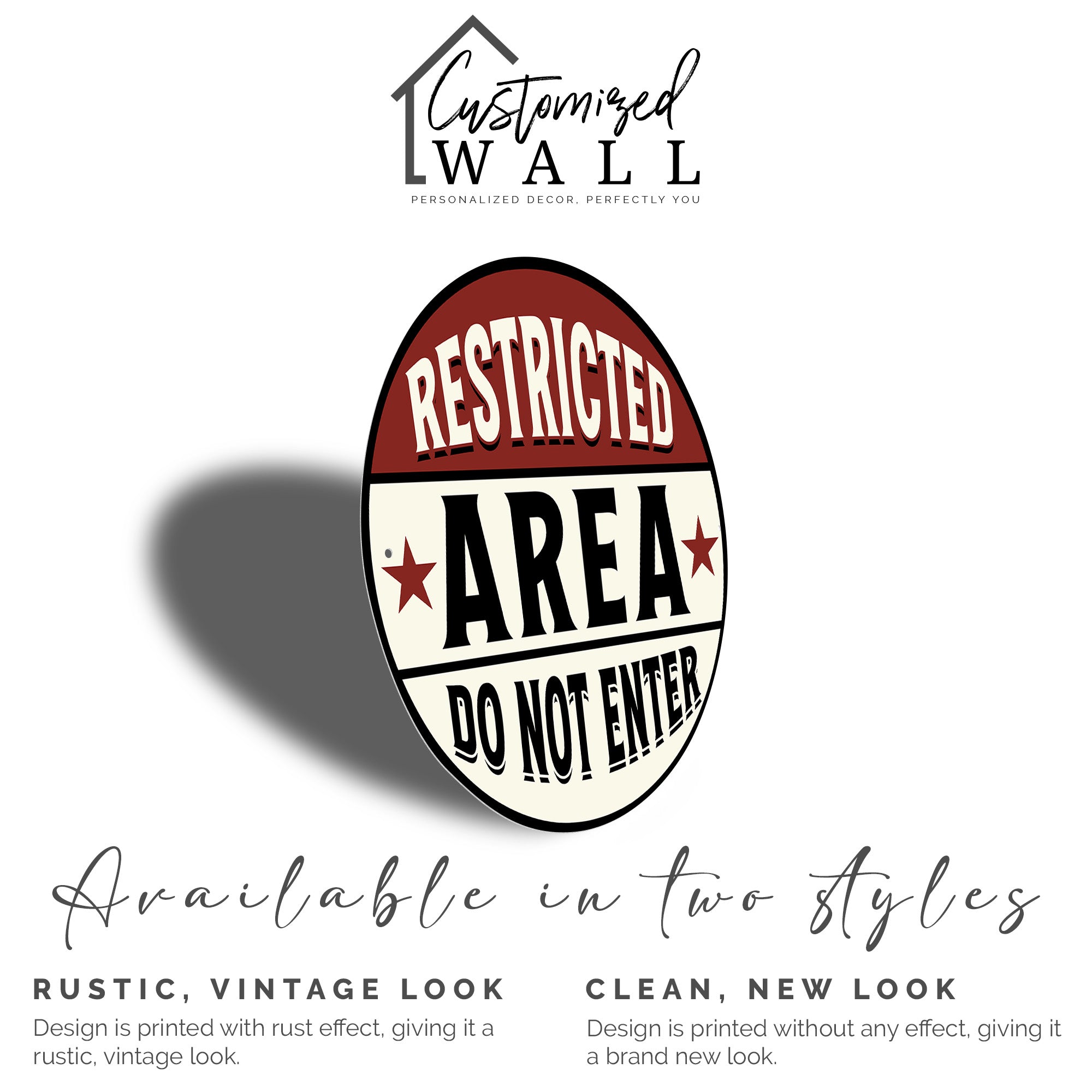 Custom "Restricted Area" Round Metal Sign – Personalized Handmade Decor for Indoor & Outdoor Spaces - Image 2