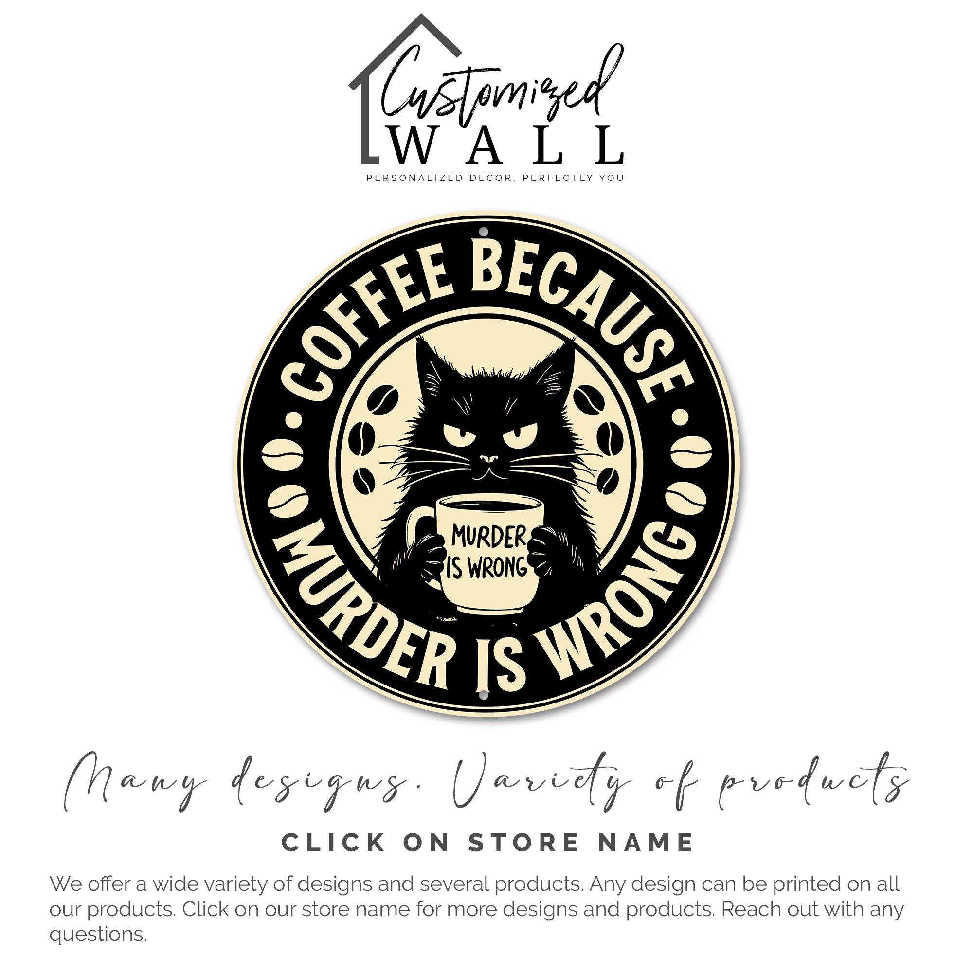 Quirky Cat Coffee Metal Sign - Perfect Personalized Gift for Coffee Lovers & Cat Enthusiasts - Image 3