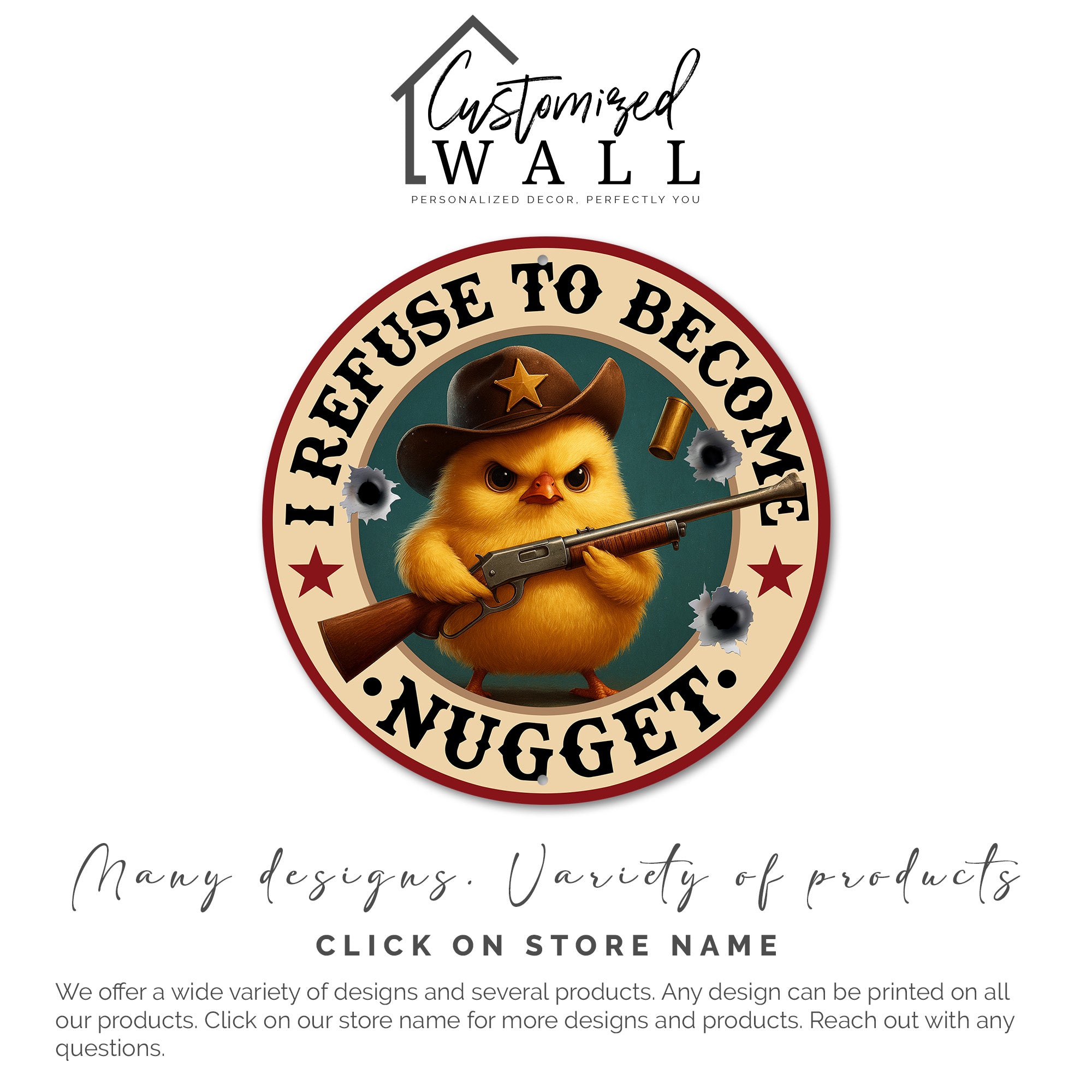 Personalized Cowboy Chick Metal Sign - Funny Farmhouse Decor for Kitchen or Living Room - Image 3