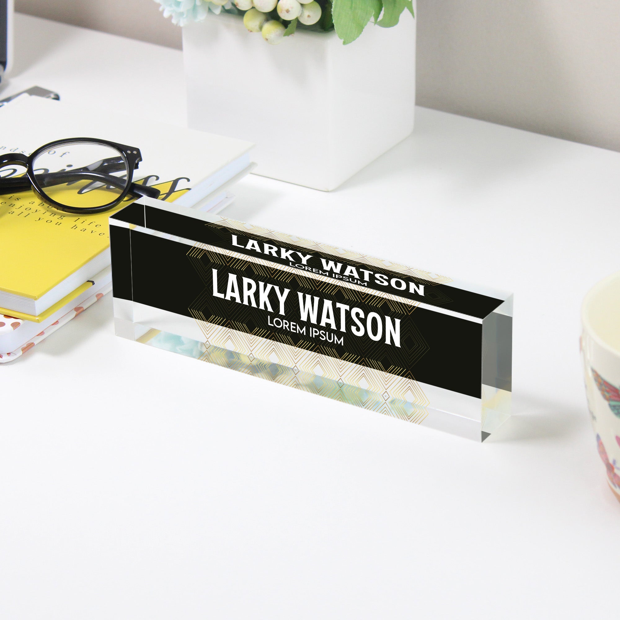 Personalized Acrylic Desk Name Plate – Elegant Custom Office Decor, Perfect Gift for Professionals and Graduates - Image 3