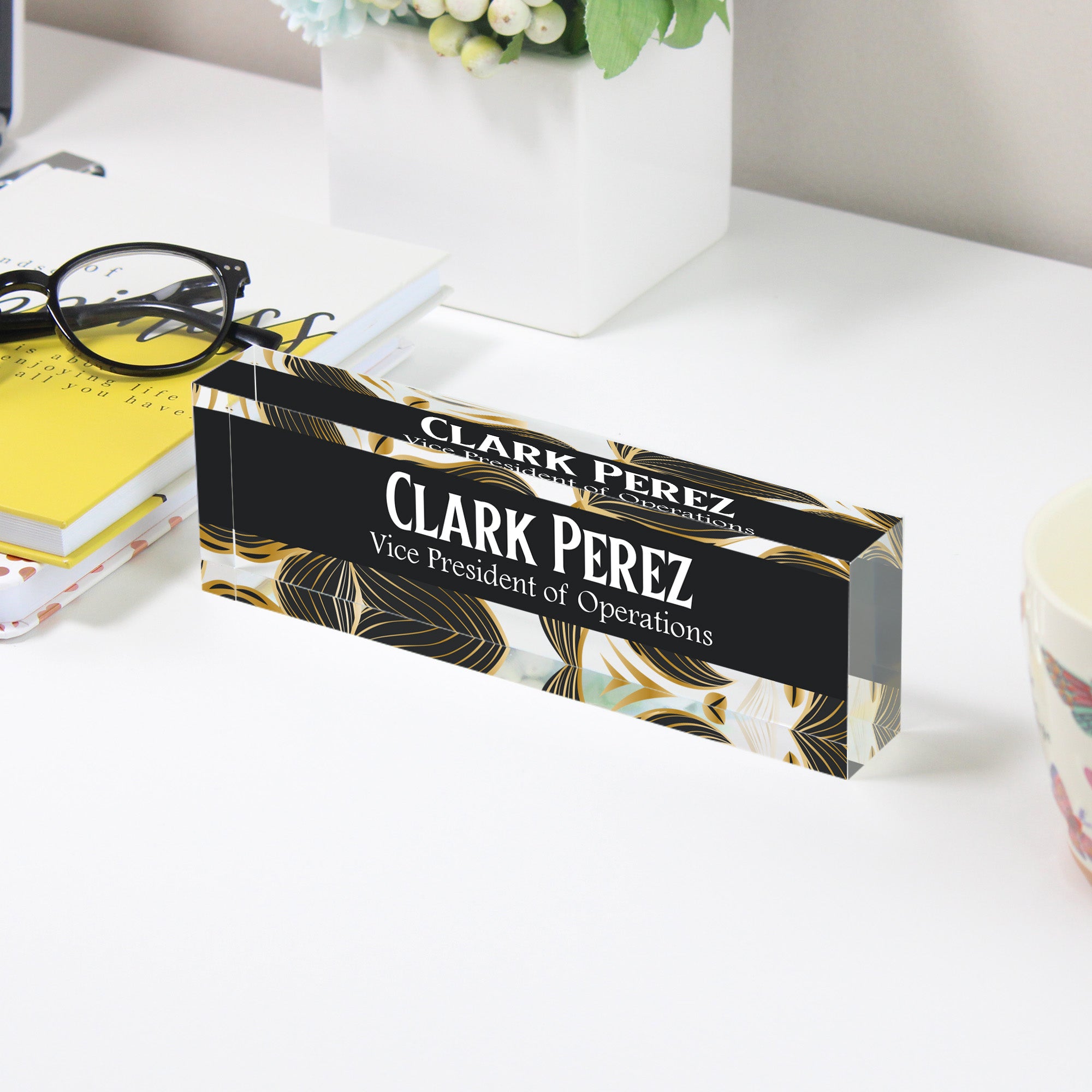 Personalized Acrylic Desk Block - Elegant Custom Nameplate for Professionals and Thoughtful Gifts - Image 3