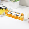 Personalized Floral Acrylic Desk Block - Custom Name & Title, Perfect Gift for Professionals and Special Occasions - Image 3