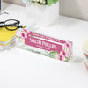 Personalized Floral Acrylic Desk Name Plate - Custom Office Decor for Budget Analysts and Professionals - Image 3