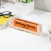 Personalized Acrylic Desk Block - Custom Nameplate with Vibrant Orange Wave Design for Copy Editors - Image 3