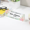 Personalized Floral Acrylic Desk Name Plate for Managers – Custom Office Decor with Elegant Floral Design - Image 3