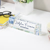 Personalized Acrylic Desk Nameplate with Elegant Blue Floral Design - Ideal Gift for Professionals and Home Offices - Image 3