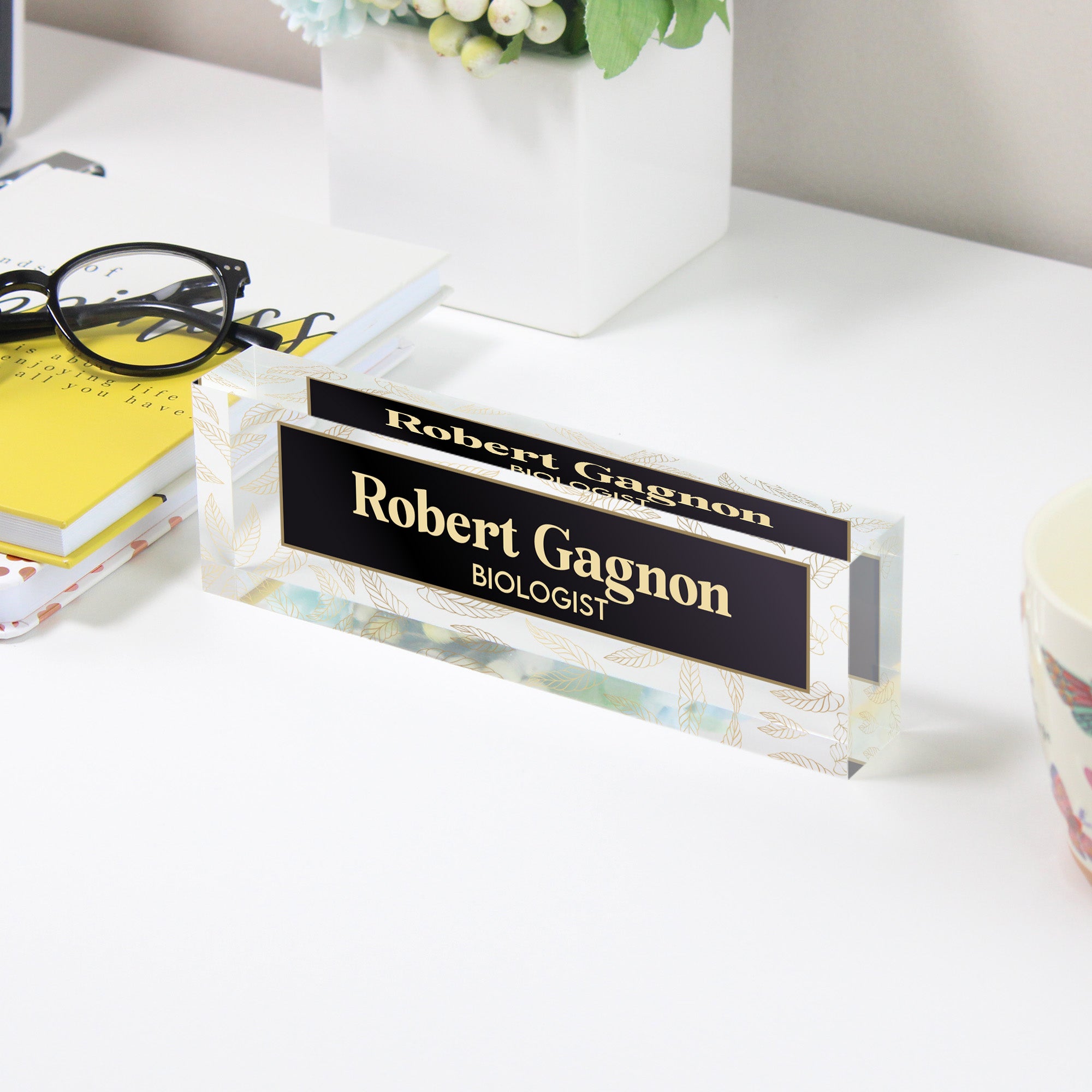 Personalized Acrylic Desk Nameplate - Custom Engraved Office Decor for Professionals, Teachers & More - Image 3