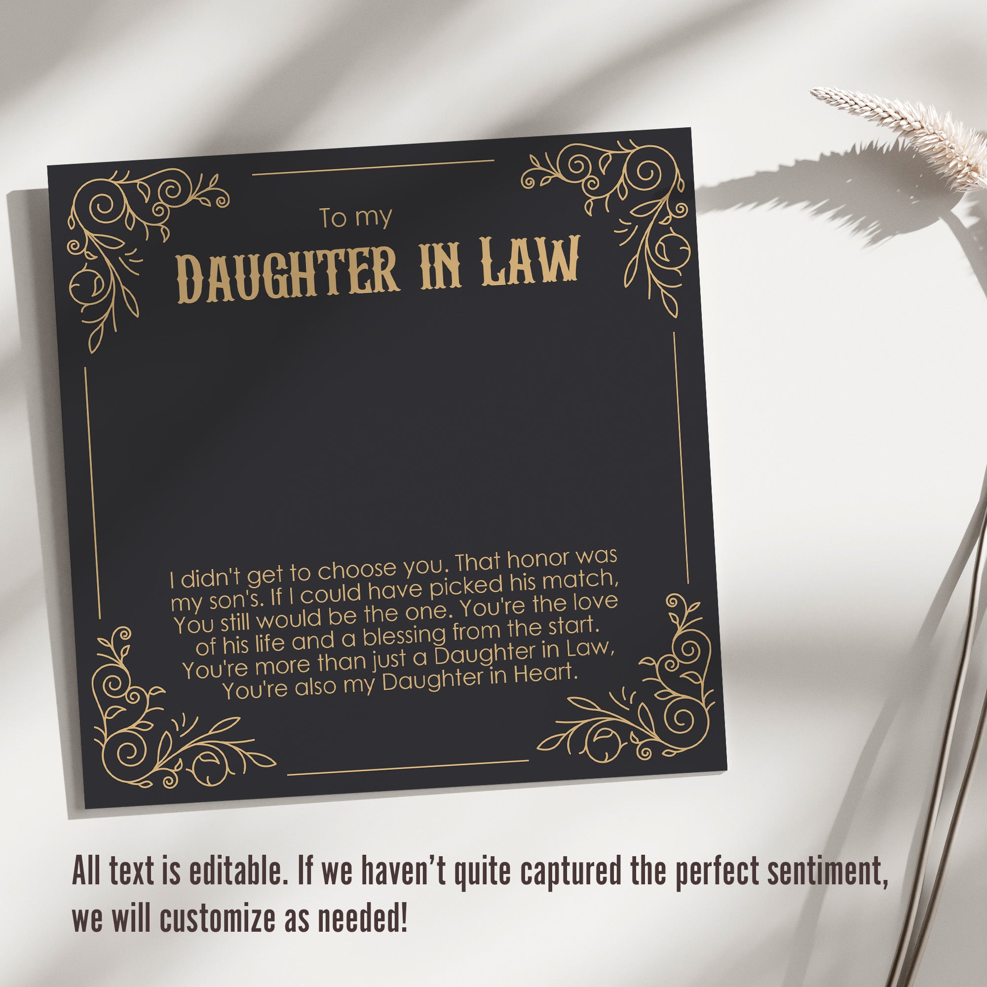 Elegant Personalized Daughter-in-Law Necklace with Heartfelt Message Card - Perfect Handmade Gift for Wedding or Special Occasions - Image 3