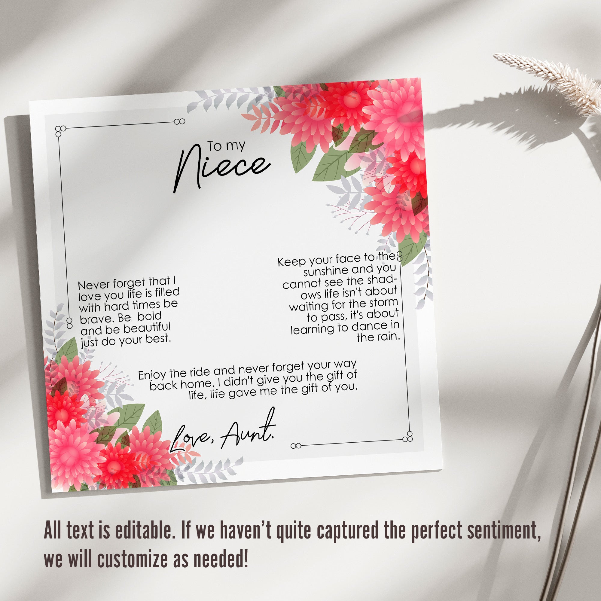 Personalized Niece Necklace with Heartfelt Message Card – Handcrafted Jewelry Gift for Special Occasions - Image 3