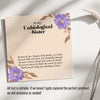 Personalized Unbiological Sister Necklace – Beautiful Floral Design with Custom Message Card and Elegant Knot Pendant - Image 3
