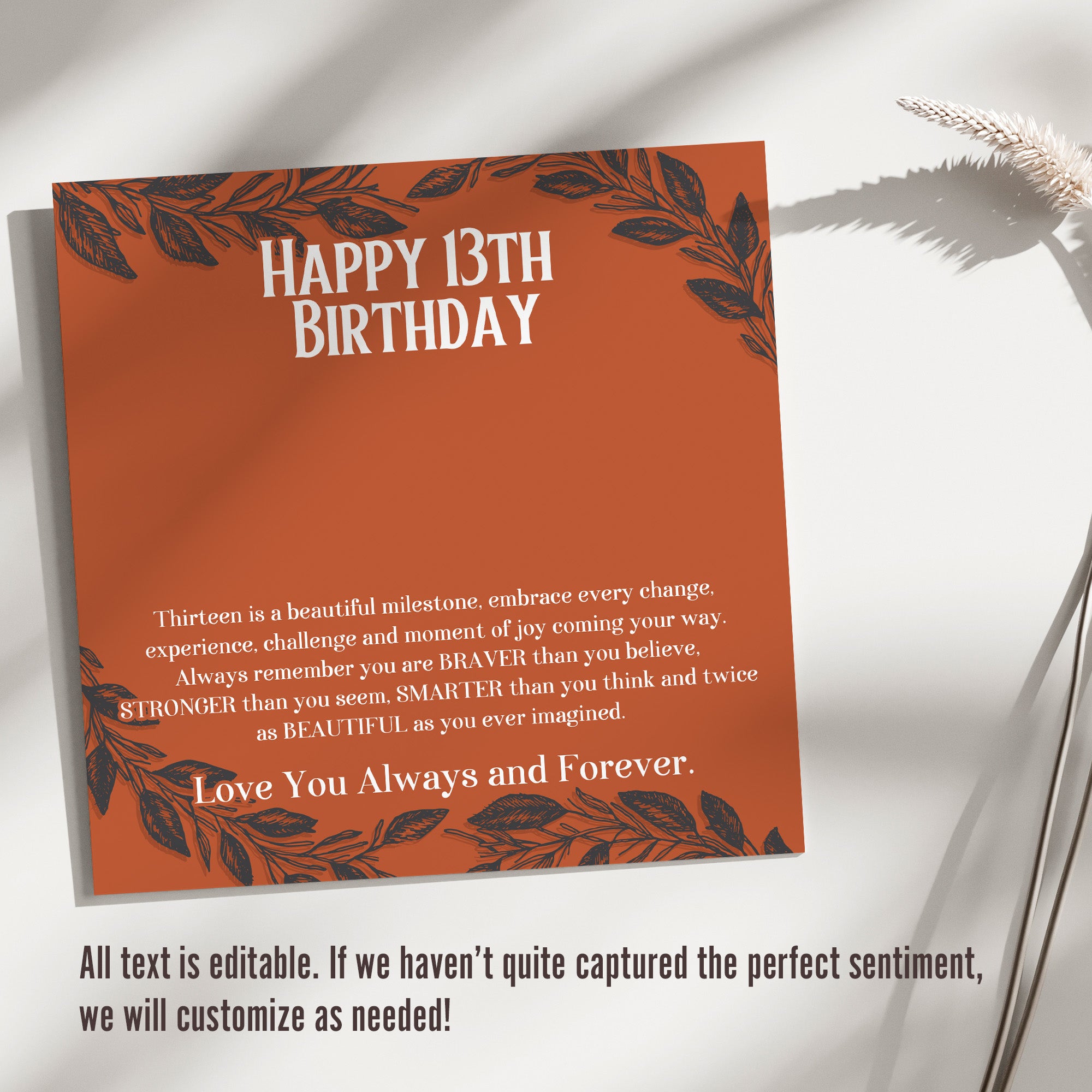 Celebrate Her Milestone: Personalized 13th Birthday Message Card Necklace with Silver Knot Pendant - Image 3