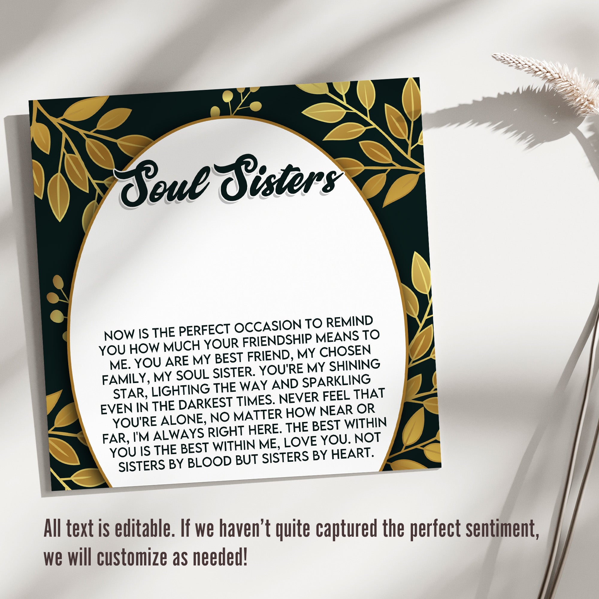 Soul Sisters Personalized Necklace with Heartfelt Message Card – Perfect Gift for Best Friends and Chosen Family - Image 3