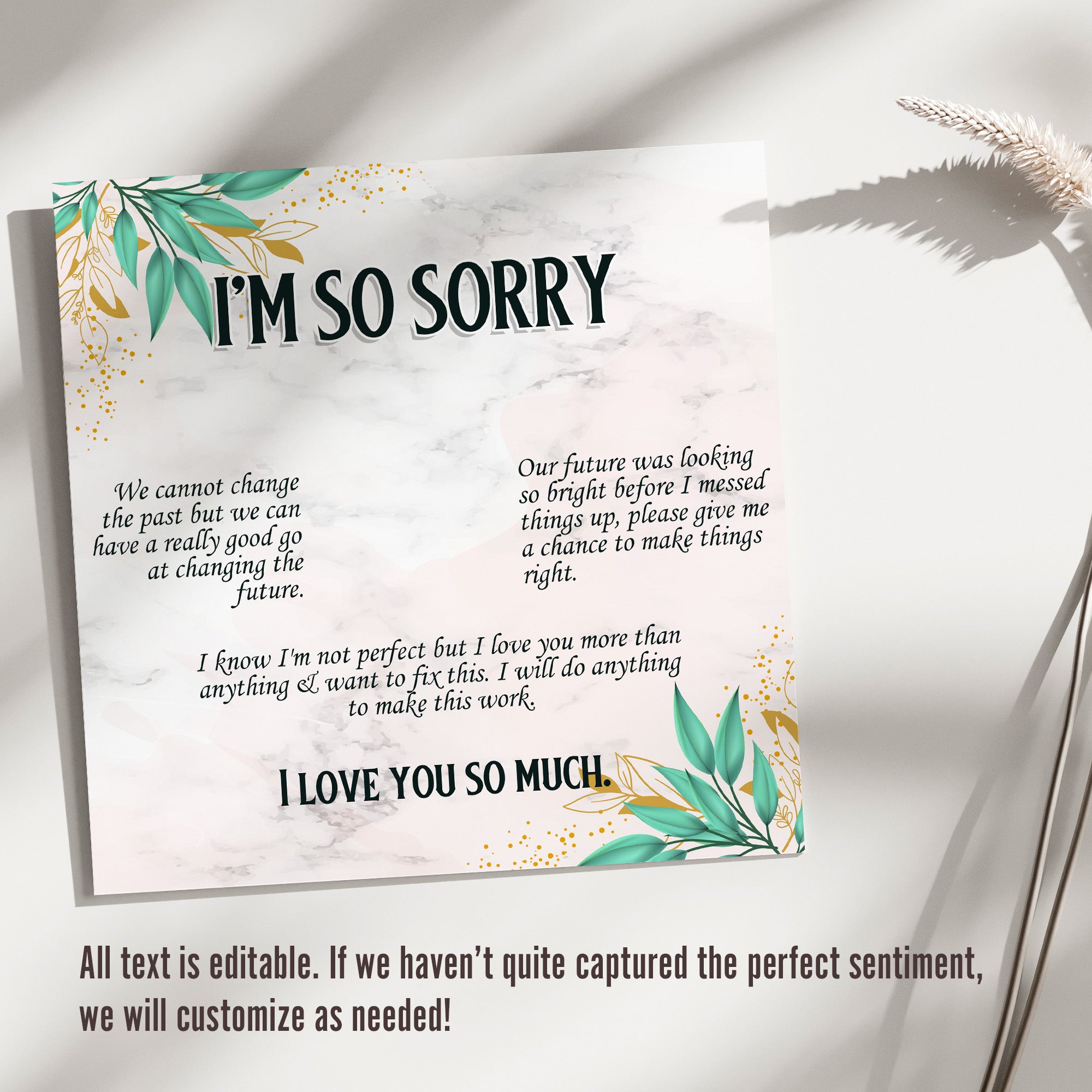 Elegant Handmade I'm Sorry Necklace with Heartfelt Message Card - Perfect Apology Gift for Her - Image 3