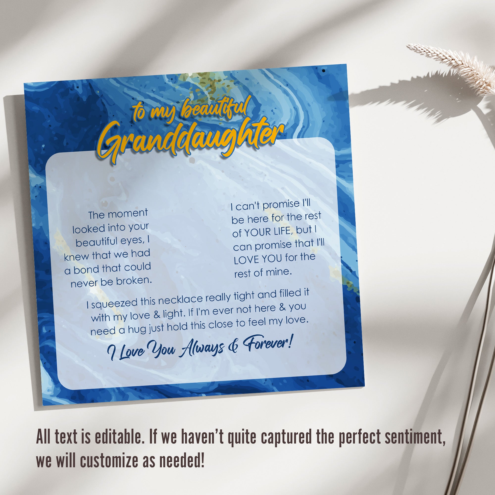 Personalized Granddaughter Necklace with Heartfelt Message Card – Premium Silver with CZ Accents – Ideal for Birthdays and Special Occasions - Image 3