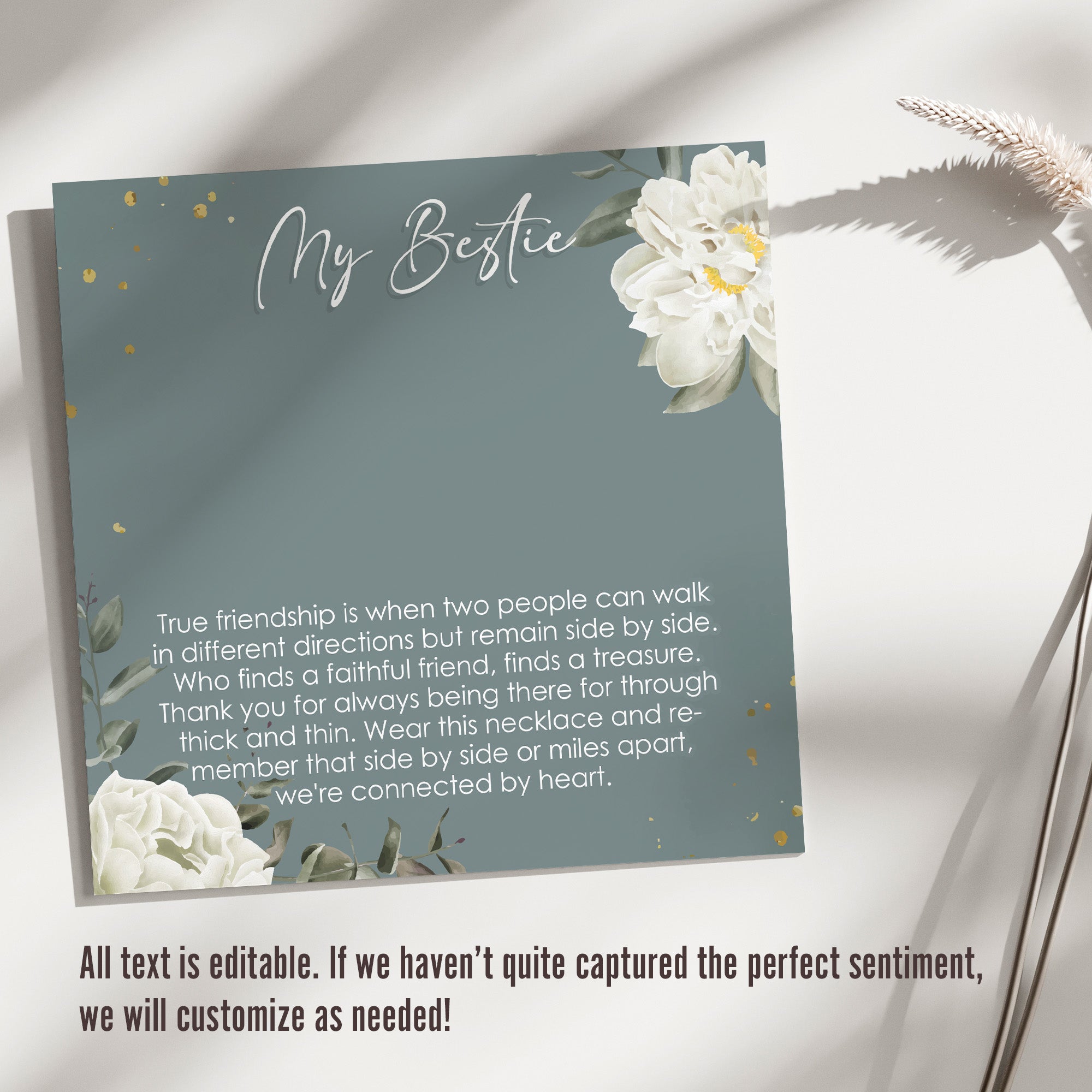 Elegant Personalized Friendship Necklace with Message Card - Perfect Gift for Best Friend, Sister, or Bridesmaid - Image 3