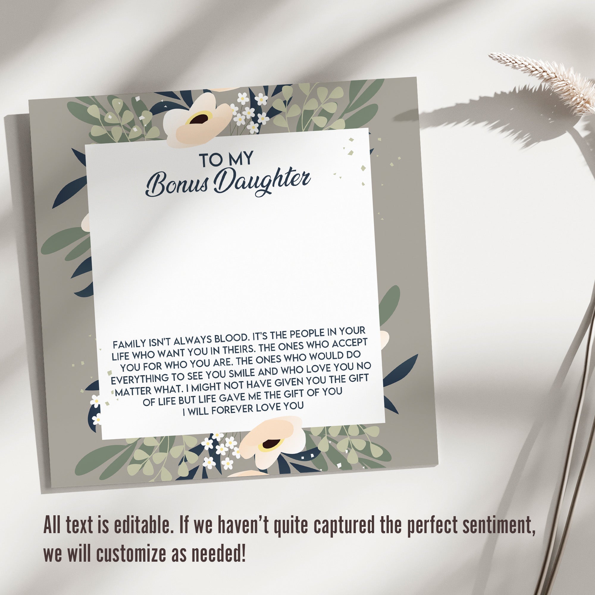 Heartfelt "Bonus Daughter" Necklace with Custom Message Card - Elegant Knot Design, Perfect Gift for Stepfamily Bonding - Image 3