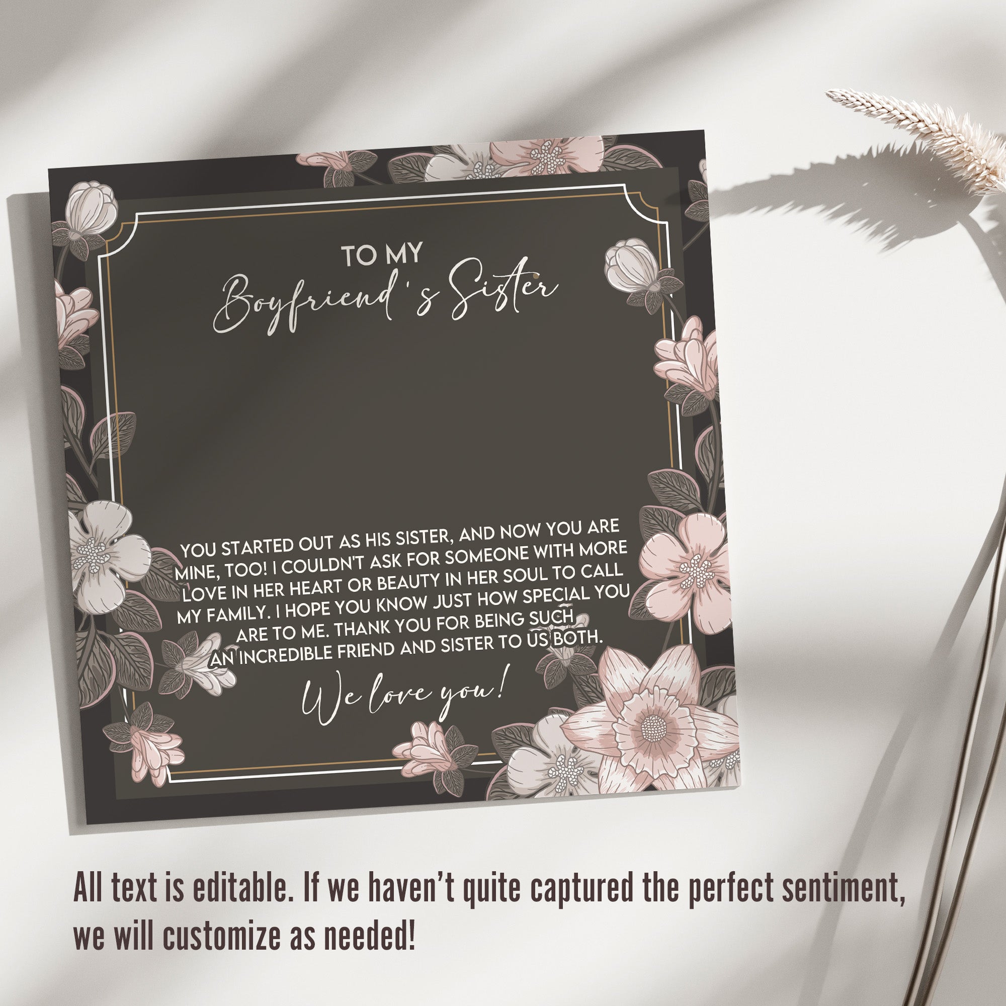 Elegant "To My Boyfriend's Sister" Knot Necklace - Personalized Gift with Heartfelt Message for Sisters, Handmade Jewelry - Image 3