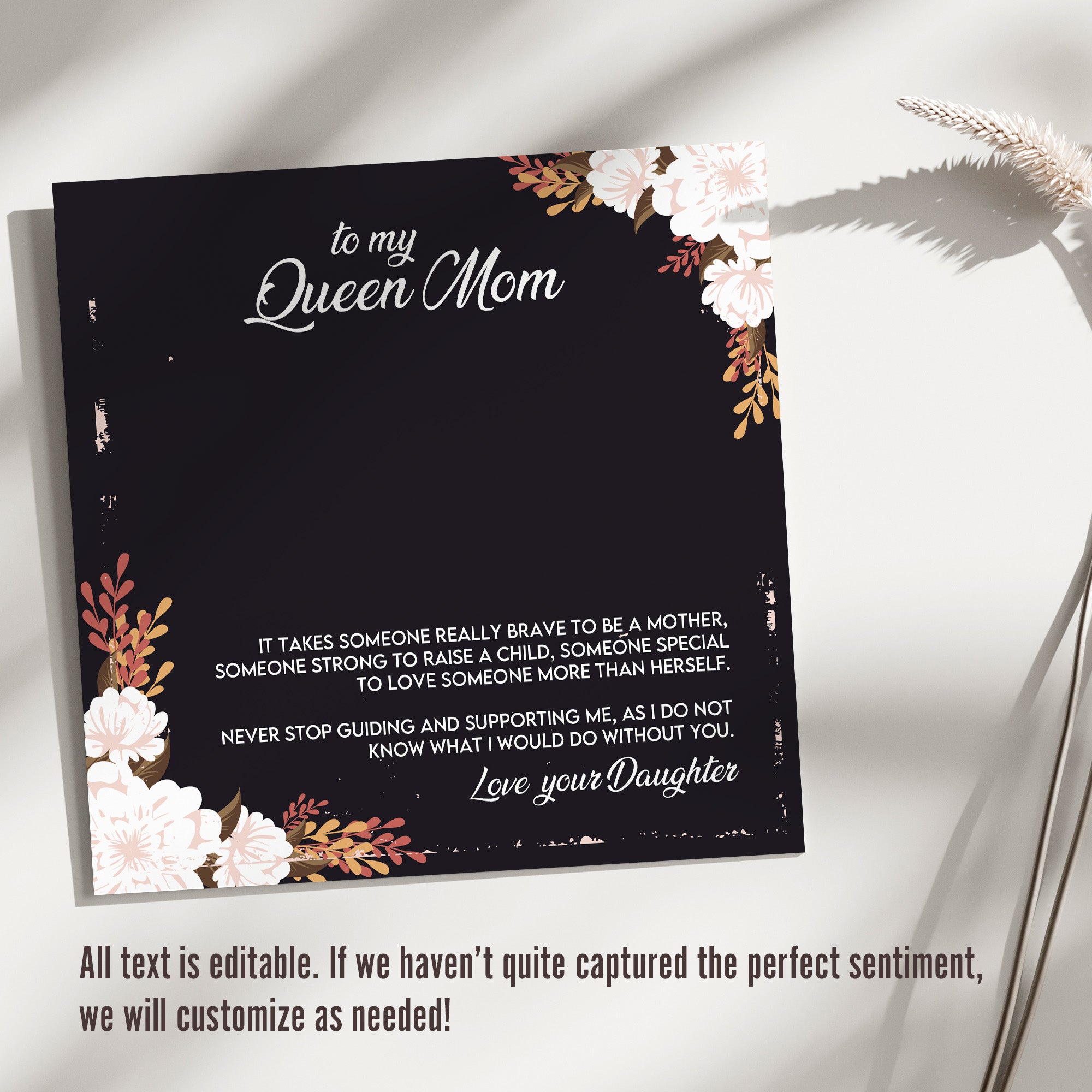 Elegant "To My Queen Mom" Necklace with Personalized Message Card - Perfect Gift for Mothers - Image 3