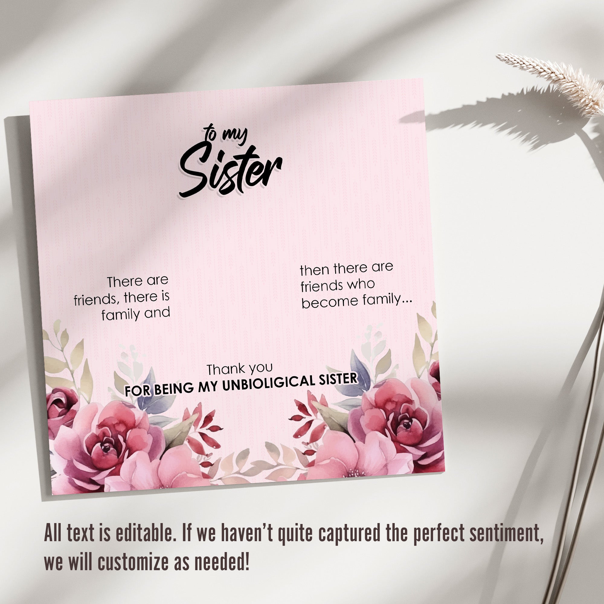 Beautiful Handmade Message Card Necklace for Sisters – Personalized Friendship Gift with Elegant Floral Design - Image 3