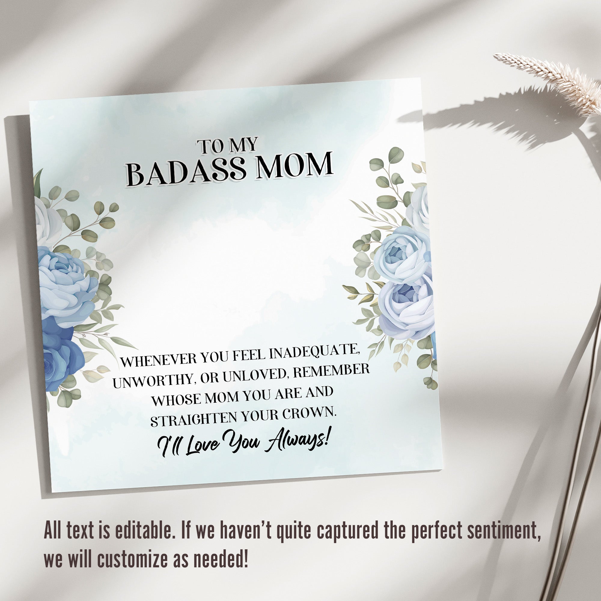 "Personalized Badass Mom Necklace with Inspirational Message Card - Perfect Gift for Mother's Day or Birthdays" - Image 3