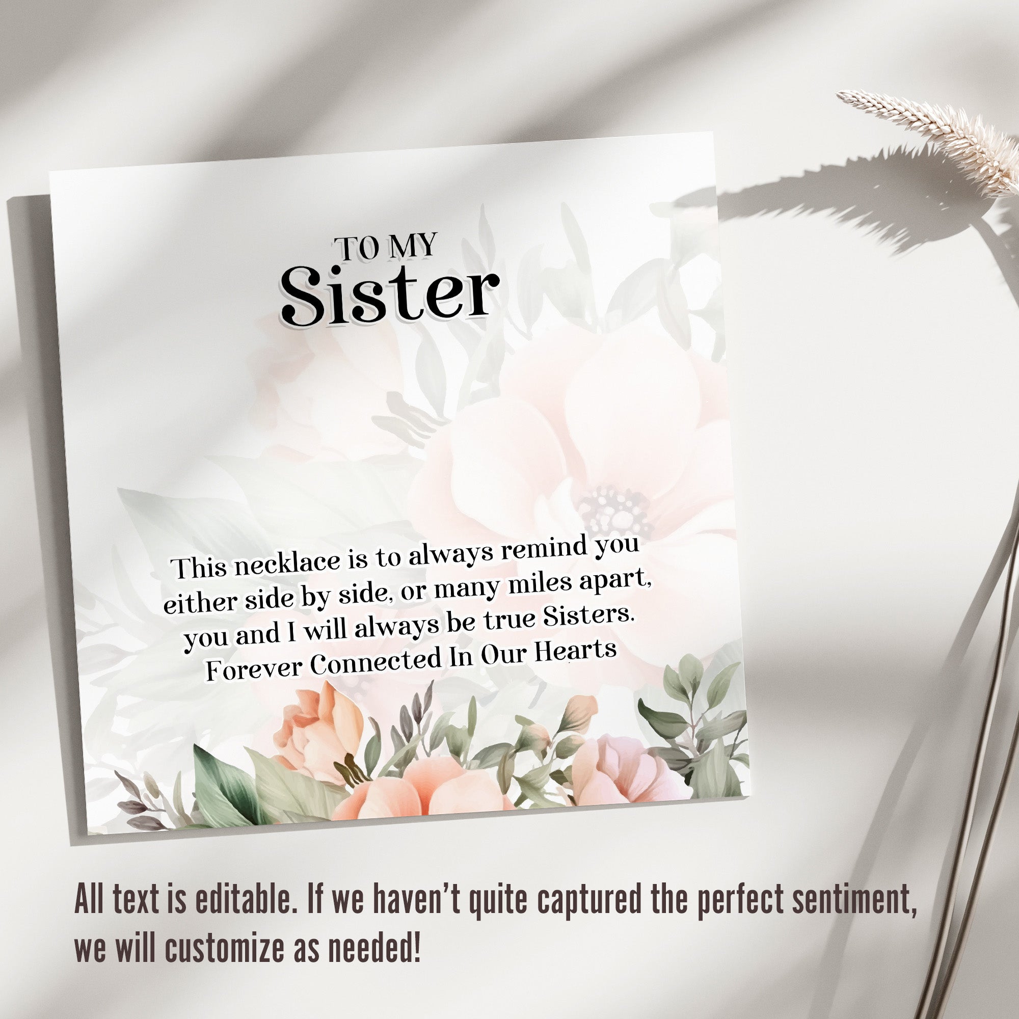 Personalized Sister Knot Necklace with Message Card - Elegant Silver Design for Heartfelt Gift-Giving - Image 3