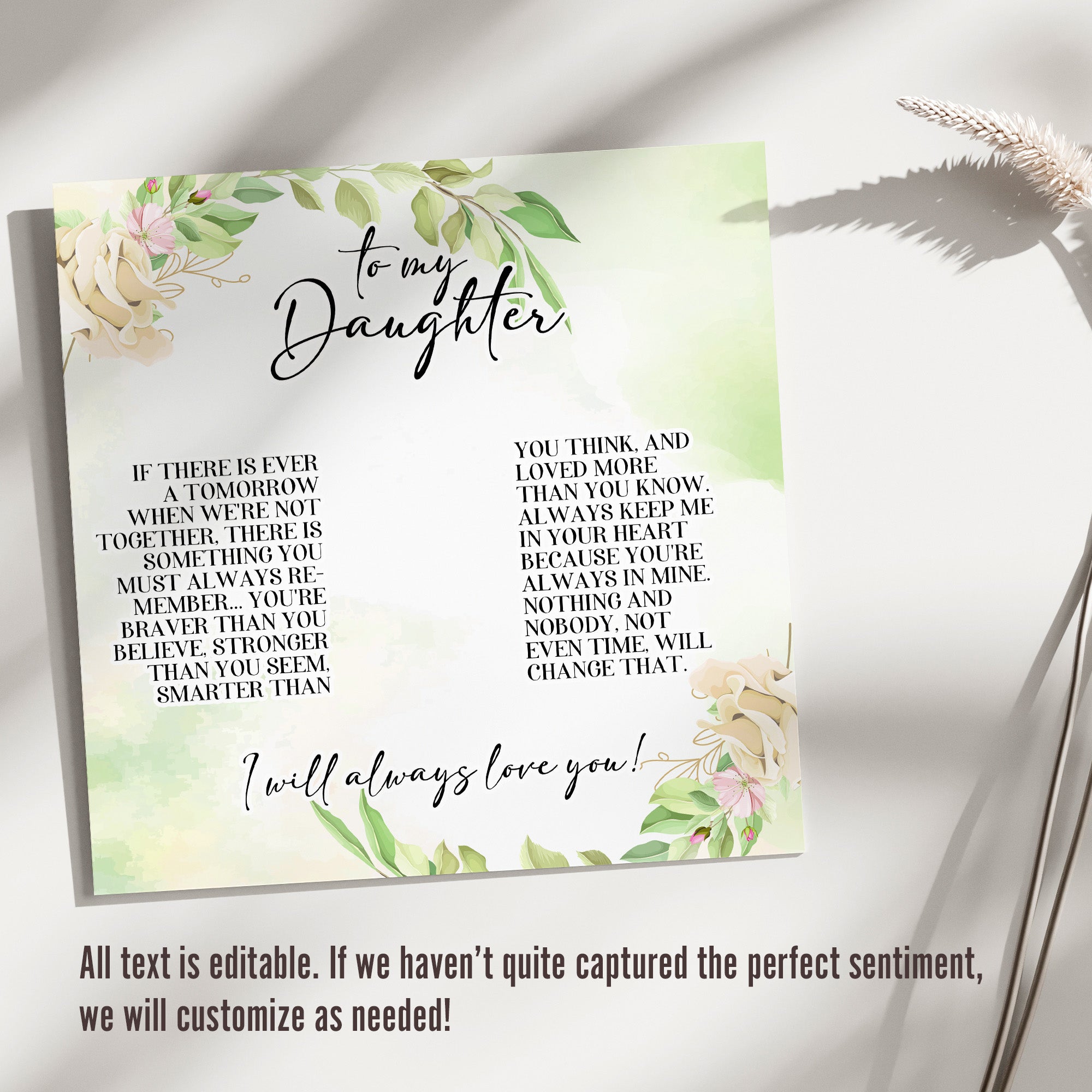 Heartfelt "To My Daughter" Necklace - Personalized Gift with Inspirational Message Card for Mother's Day, Birthdays, and Special Occasions - Image 3