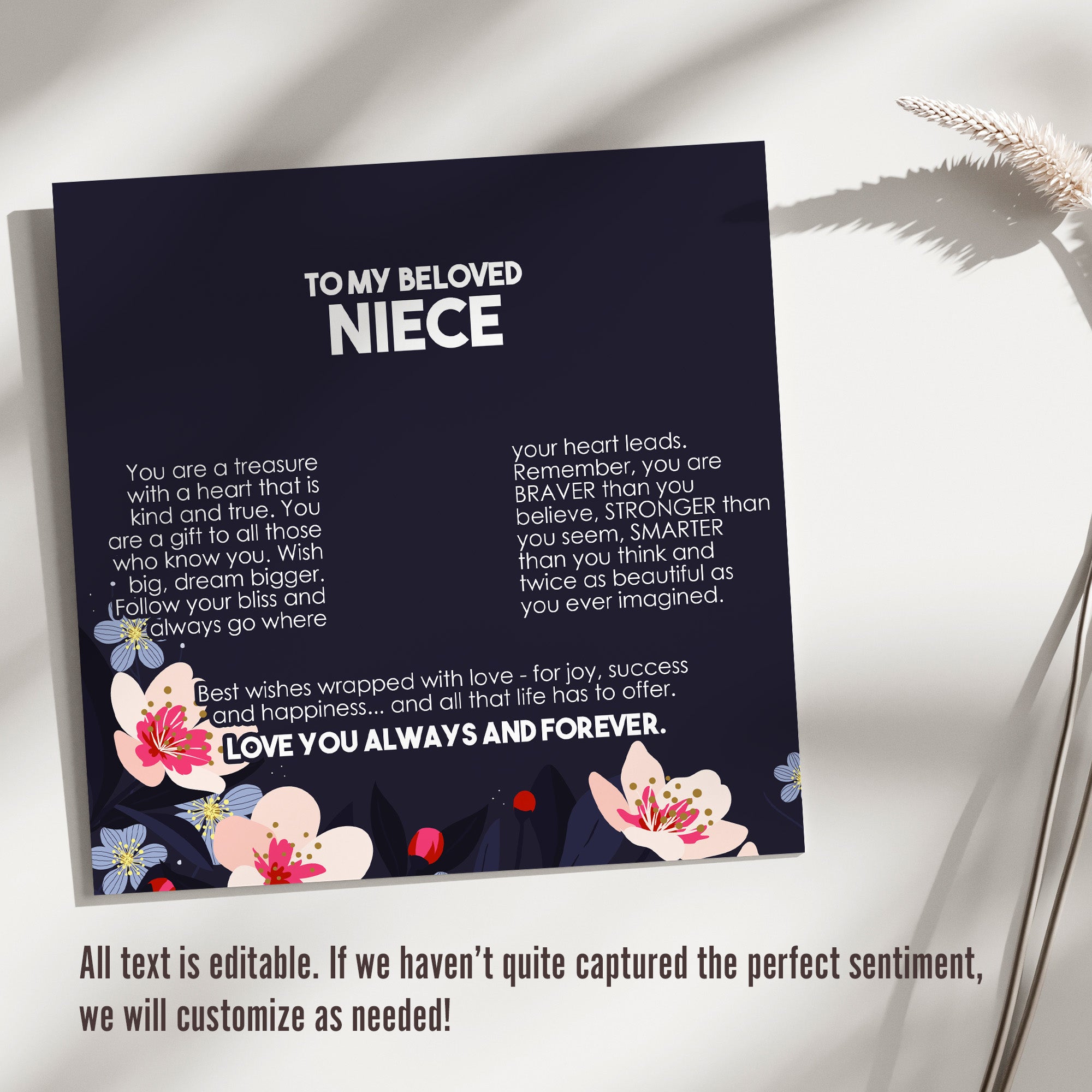 Elegant Personalized Necklace with Heartfelt Message Card for Beloved Niece – Exquisite Craftsmanship Perfect for Cherished Gifts - Image 3