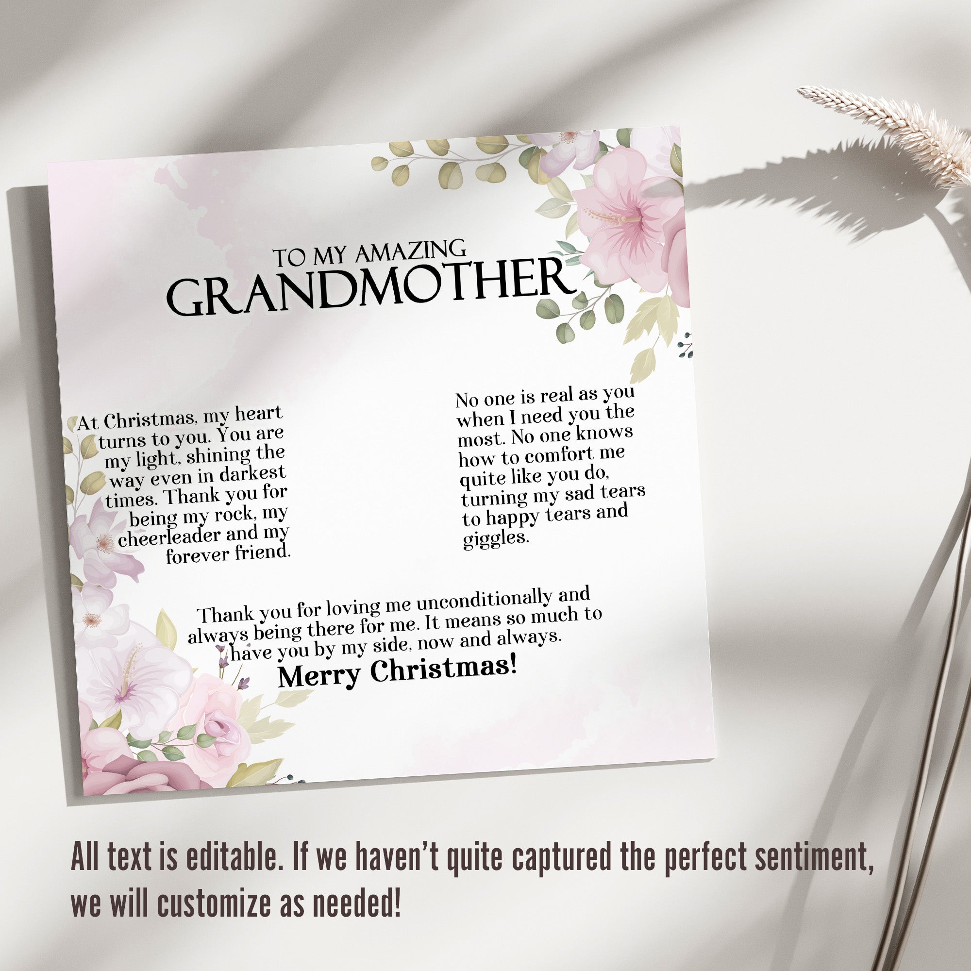 Personalized Christmas Necklace for Grandmother - Heartfelt Handmade Gift with Elegant Pendant and Message Card for Special Occasions - Image 3