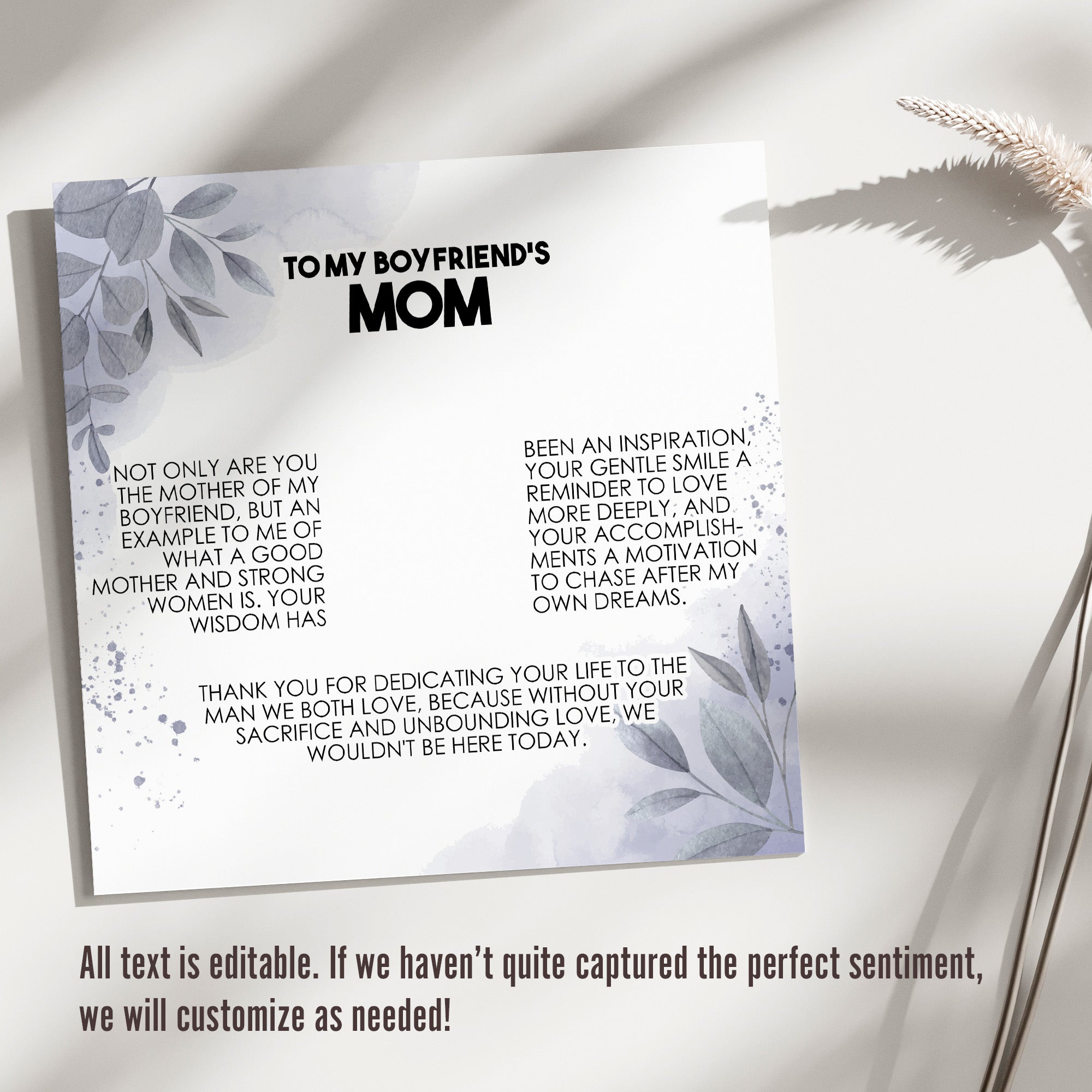 Elegant Personalized Message Card Necklace for Boyfriend’s Mom - Handcrafted Gift with Heartfelt Message - Image 3