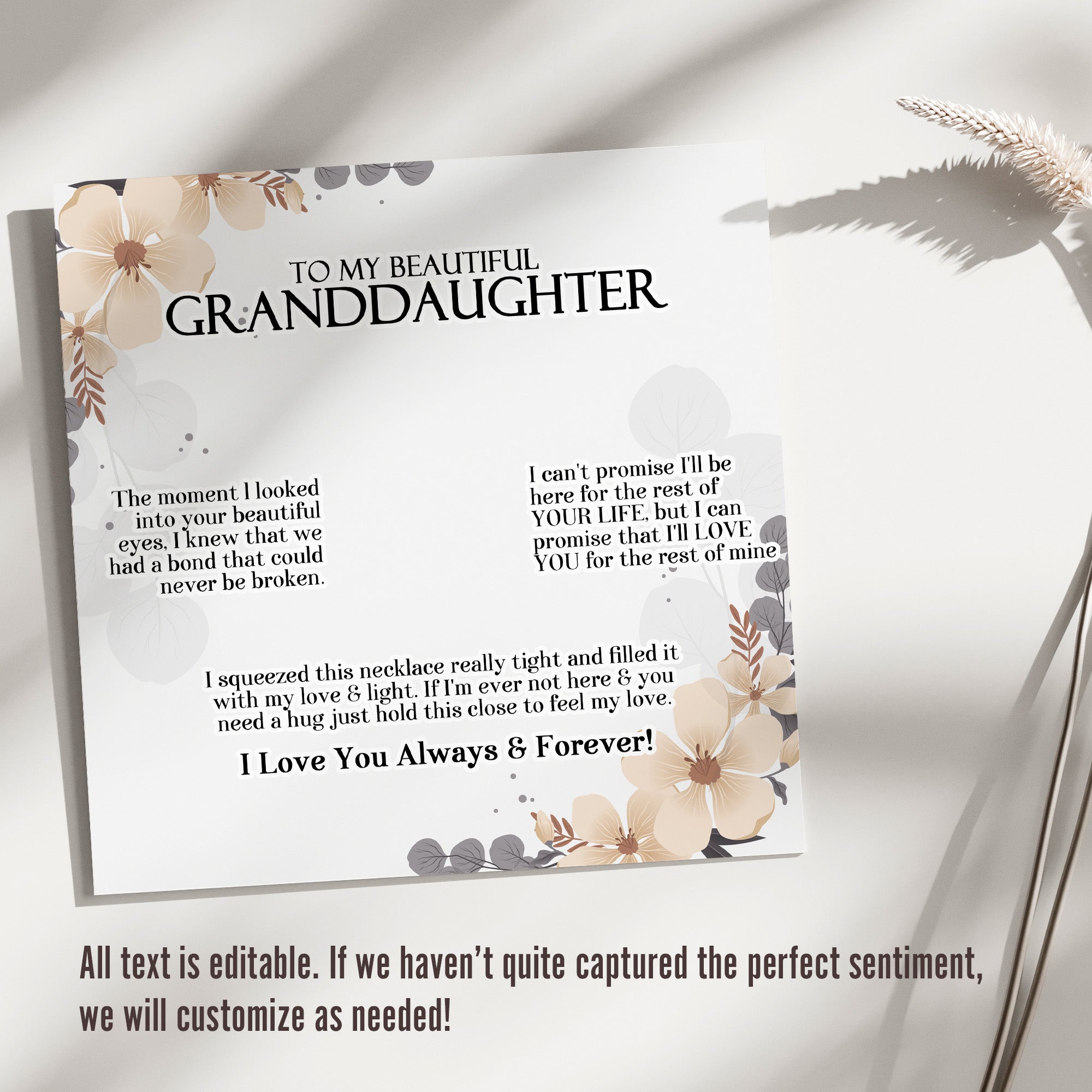 Elegant Granddaughter Necklace with Sentimental Message Card - Perfect Personalized Gift for Special Occasions - Image 3
