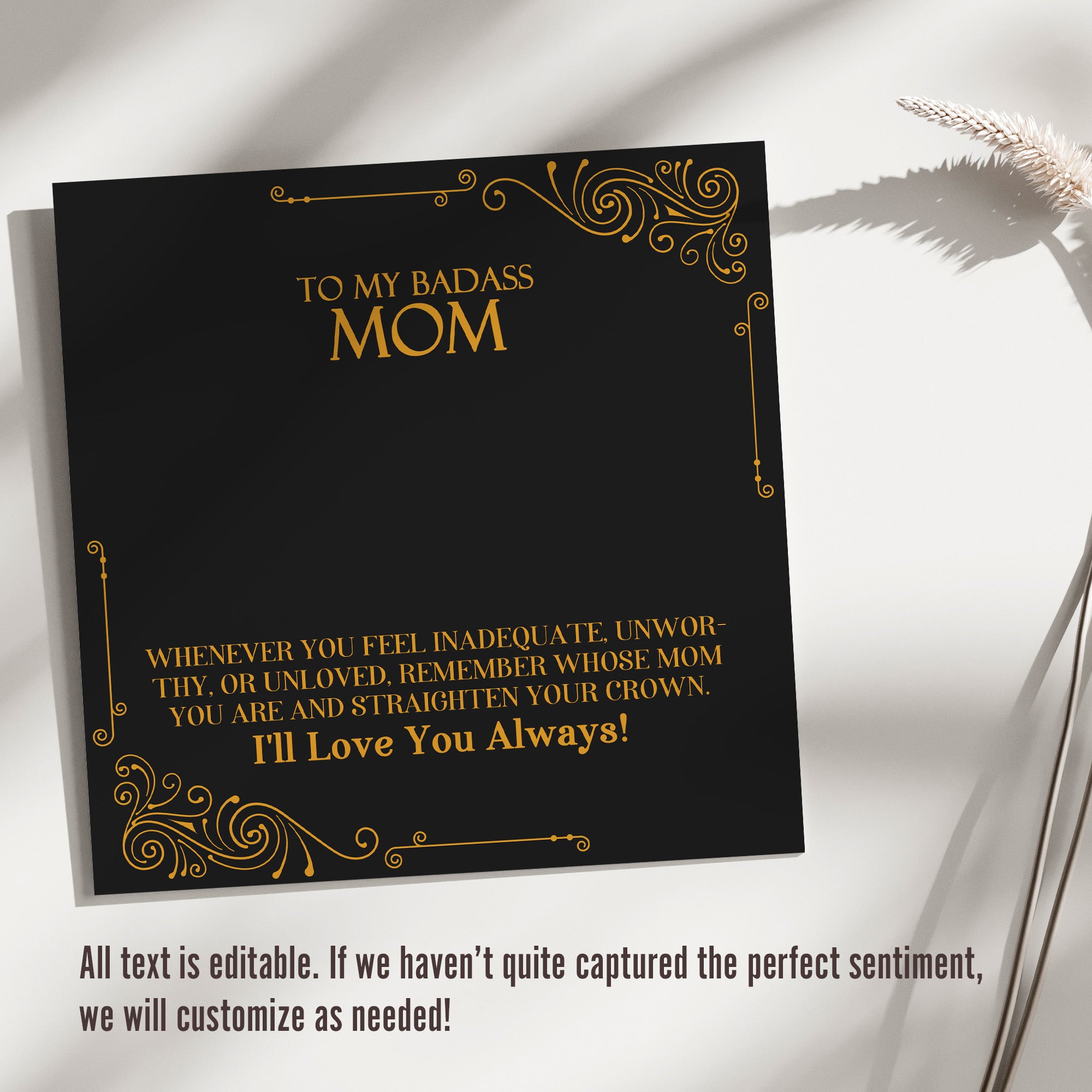 Personalized "To My Badass Mom" Message Card Necklace - Premium Craftsmanship & Emotional Gift for Mother's Day or Birthday - Image 3