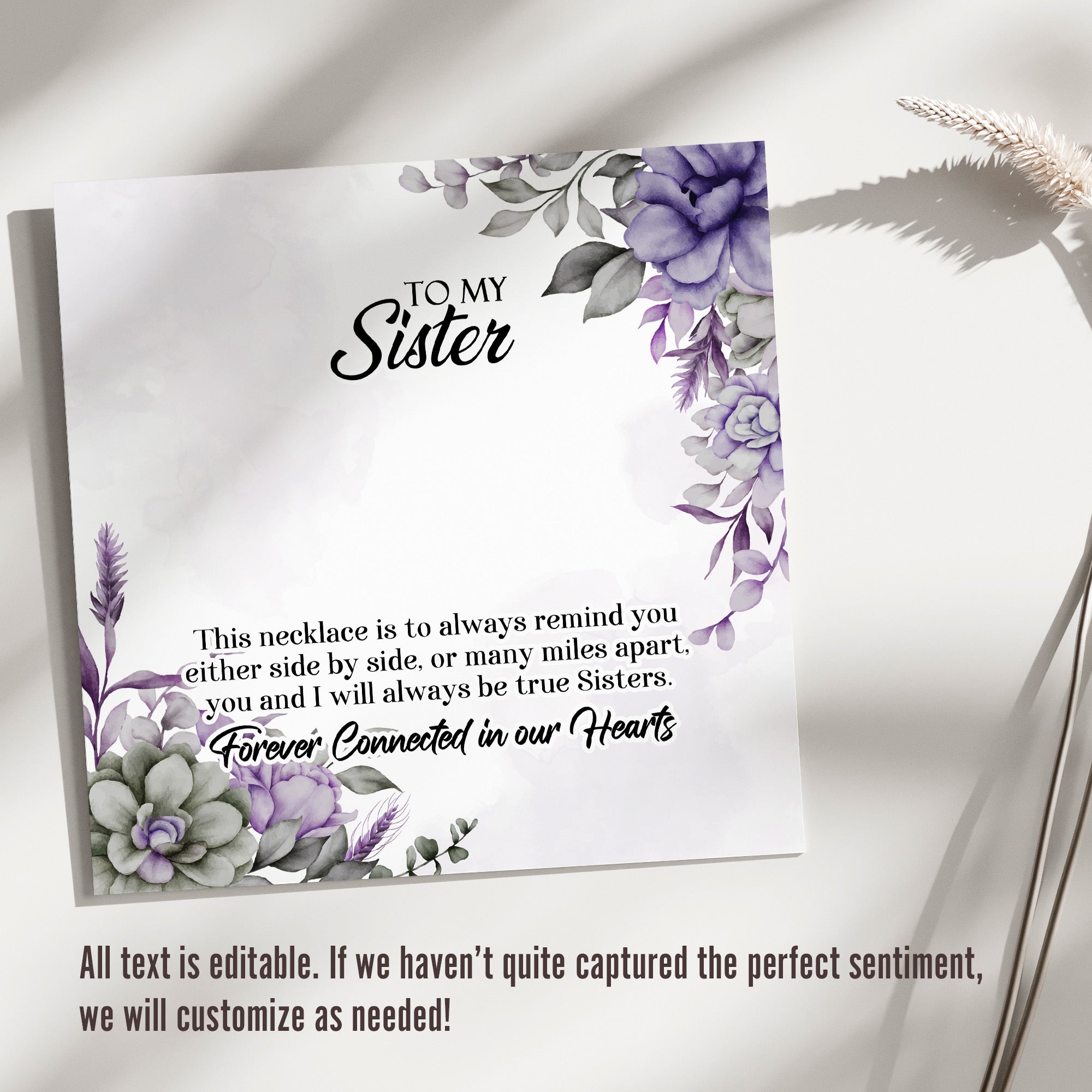 Elegant Personalized Sister Message Card Necklace - Sterling Silver Knot Pendant for Special Occasions & Emotional Connection - Image 3