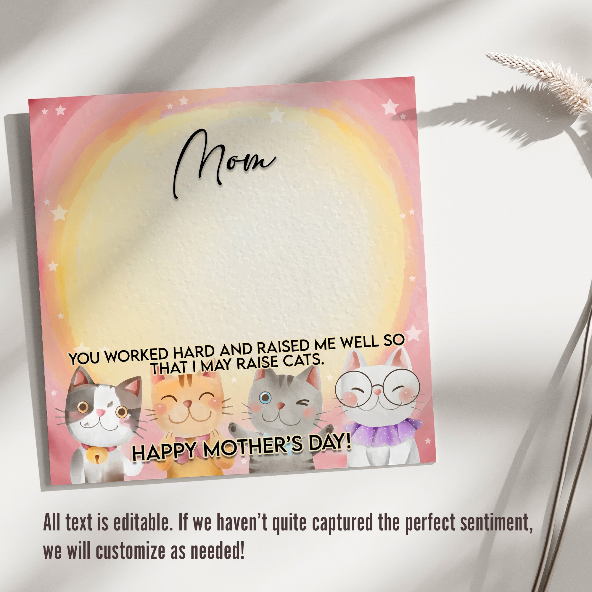 Personalized Mother's Day Necklace - Cat Lovers' Keepsake with Sterling Silver Pendant & Heartfelt Message Card - Image 3