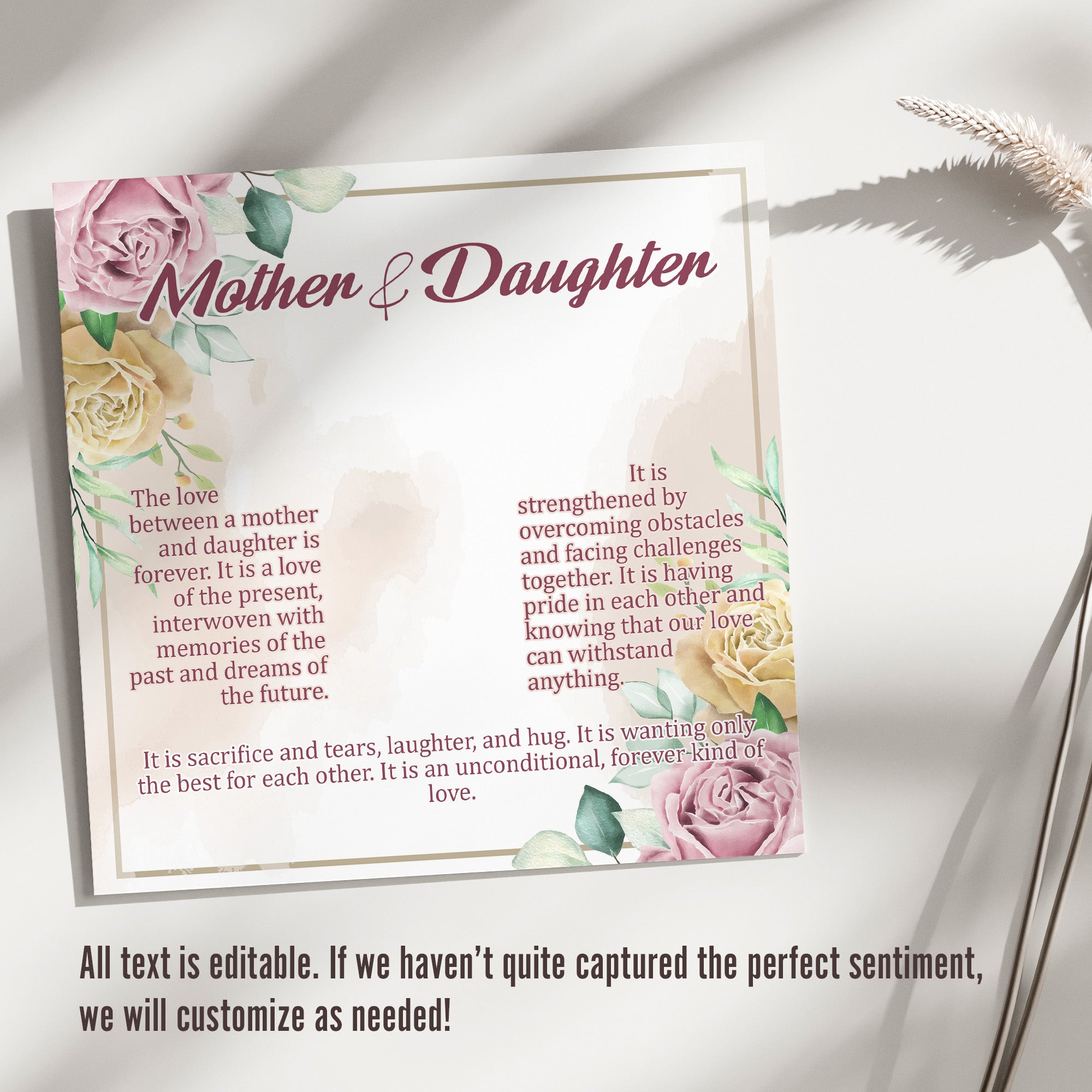 Personalized Mother & Daughter Necklace with Heartfelt Message Card - Customizable Silver Knot Pendant for Meaningful Gift Giving - Image 3