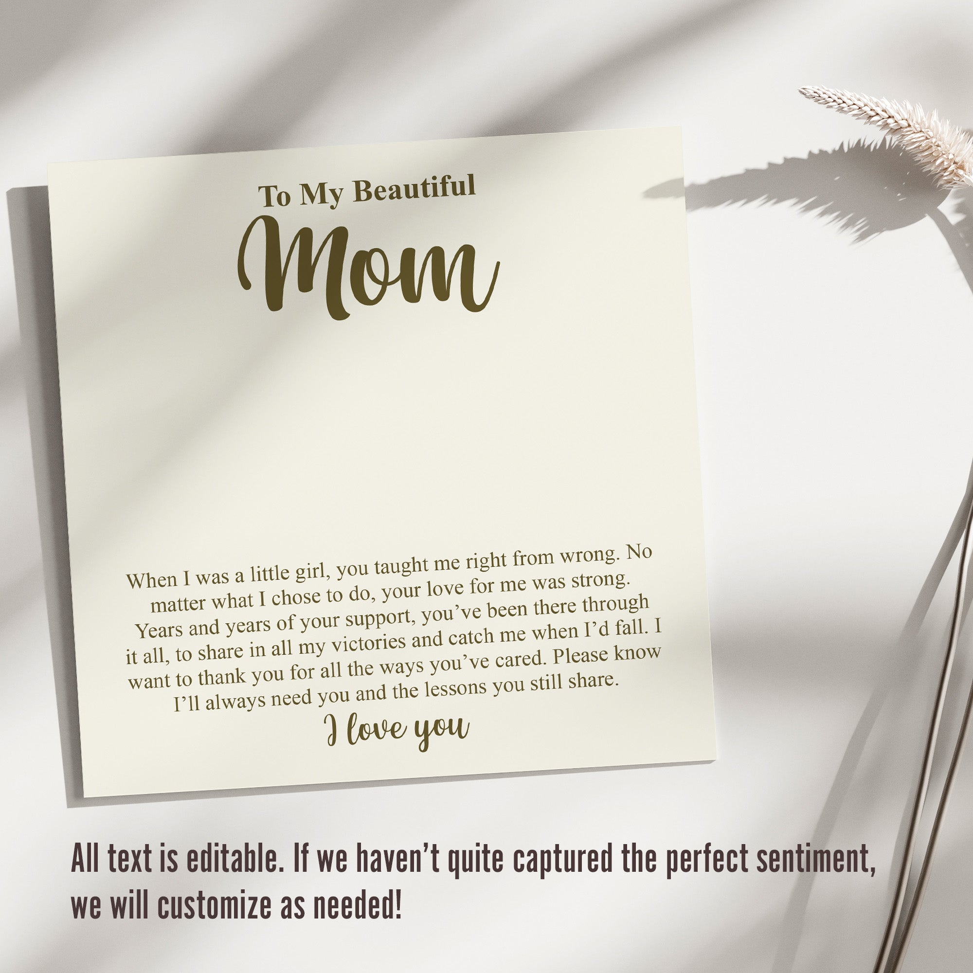 Heartfelt Mom Message Card Necklace - Personalized Silver Pendant for Mother's Day, Birthday, or Just Because - Image 3