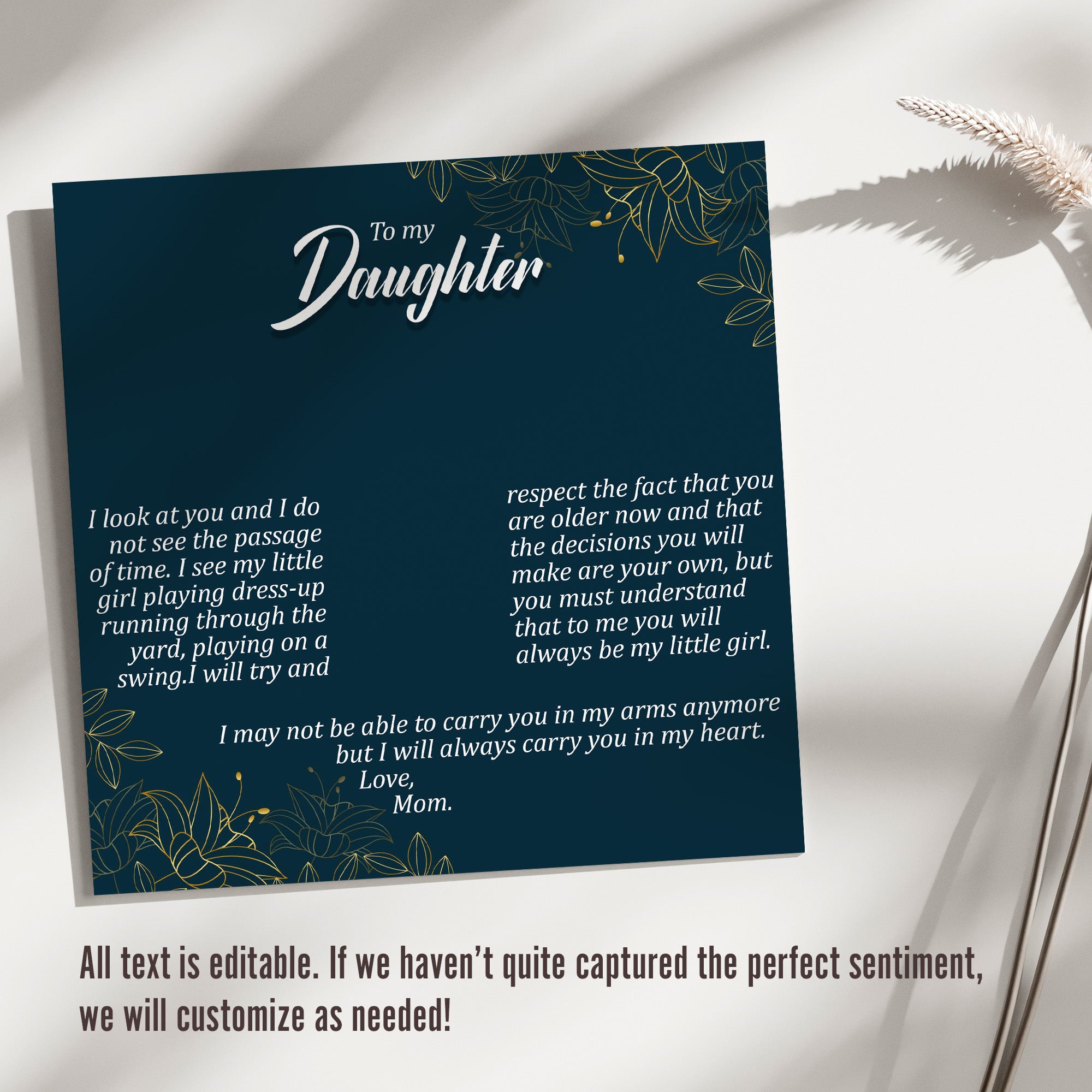 Heartfelt Personalized Mother-Daughter Necklace with Keepsake Message Card – Premium Quality, Perfect for Special Occasions - Image 3