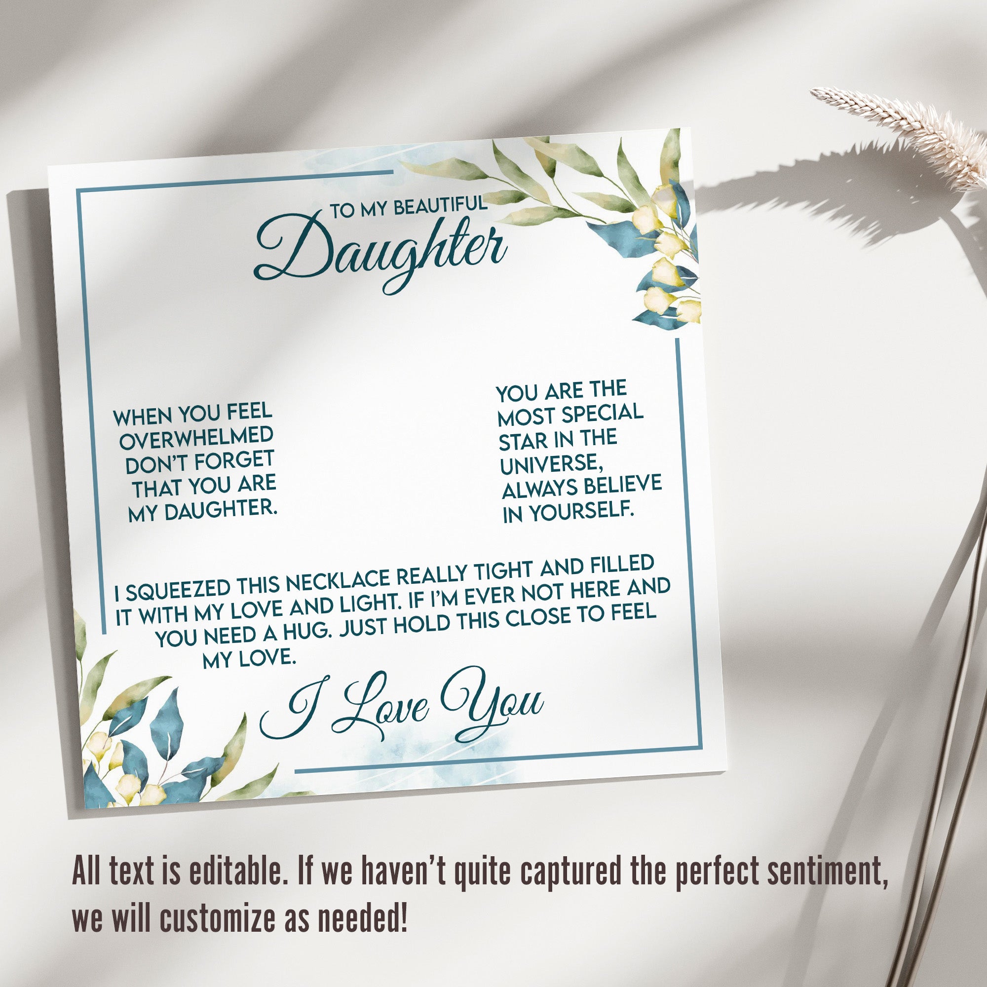 Personalized Daughter Necklace with Heartfelt Message Card - Perfect Gift for Birthdays, Graduations, and Special Occasions - Image 3