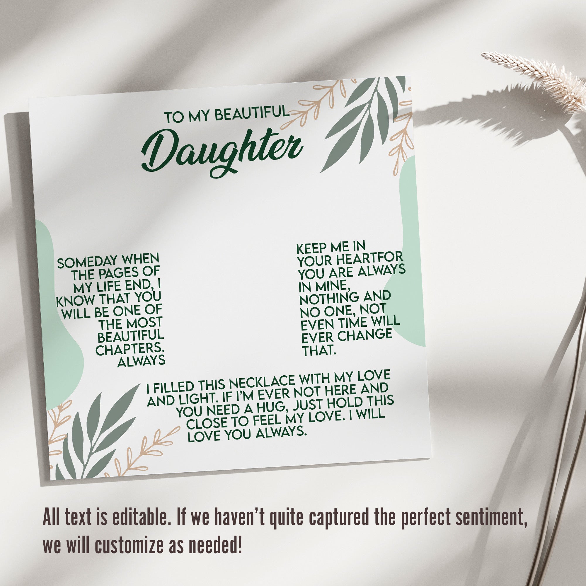 Personalized Sterling Silver Necklace with Heartfelt Message Card for Daughter - Unique Gift of Love and Connection - Image 3