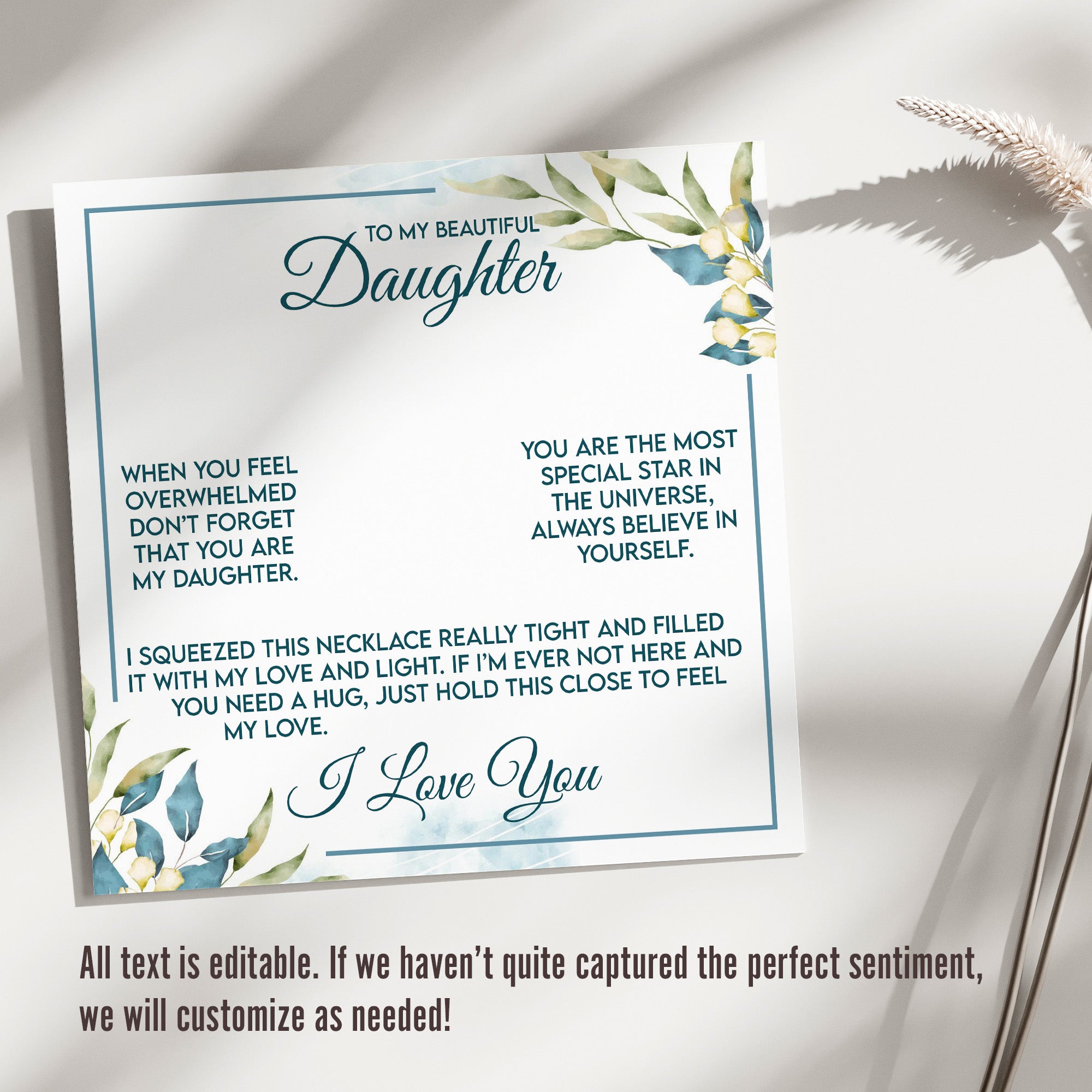 Personalized Daughter Necklace with Heartfelt Message Card - Thoughtful Gift for Special Occasions - Image 3