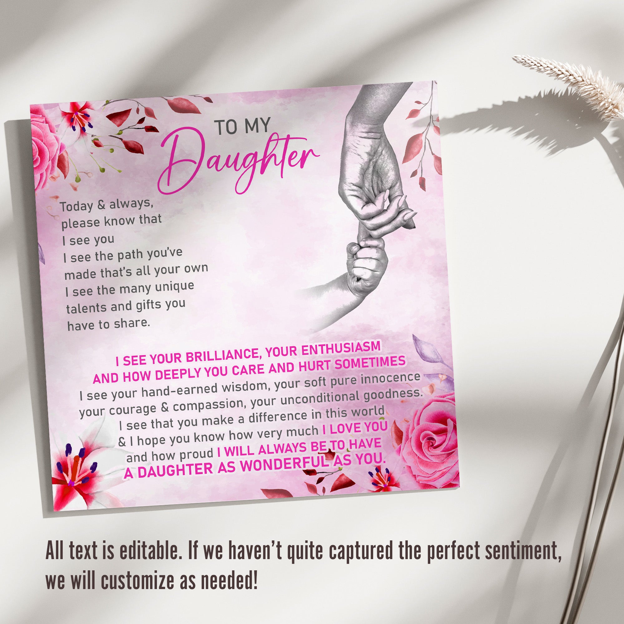 Heartfelt "To My Daughter" Necklace with Custom Message Card – Premium Craftsmanship for Cherished Moments - Image 3