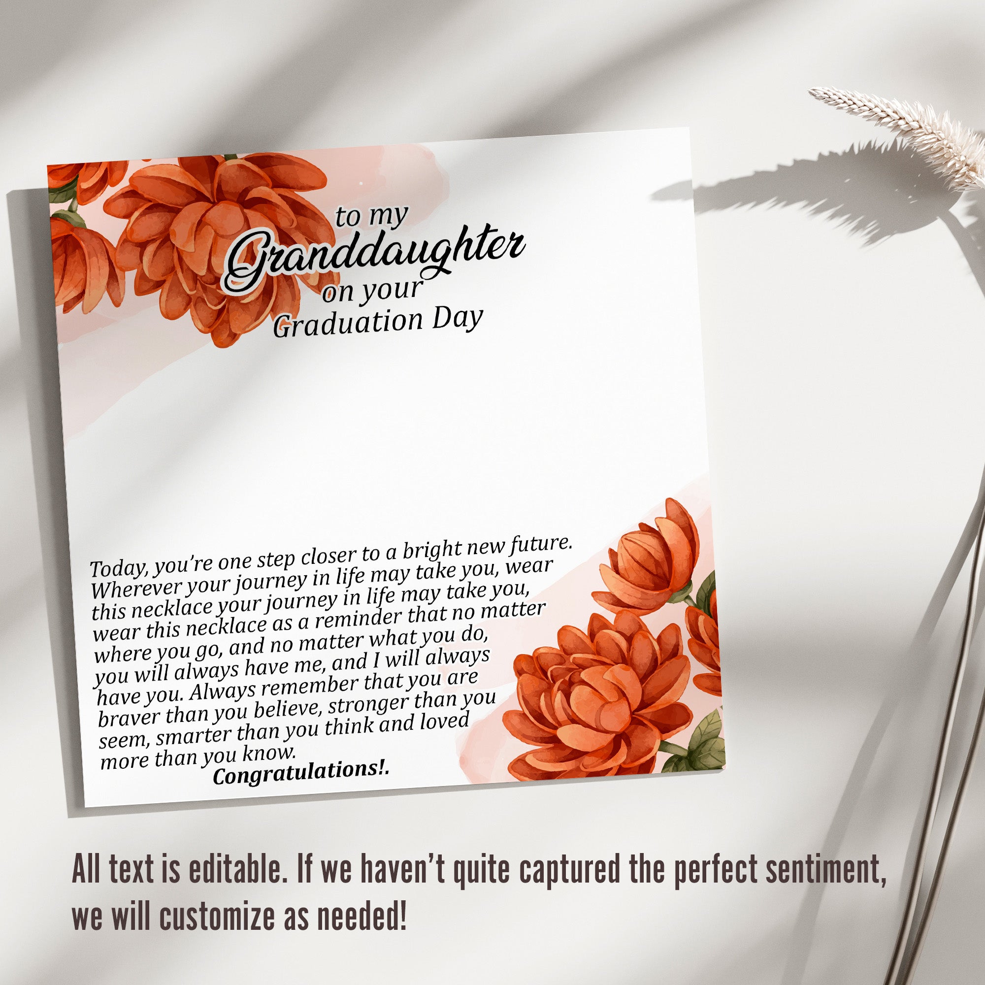 Elegant Personalized Granddaughter Graduation Necklace with Inspiring Message Card | Silver Infinity Pendant - Image 3