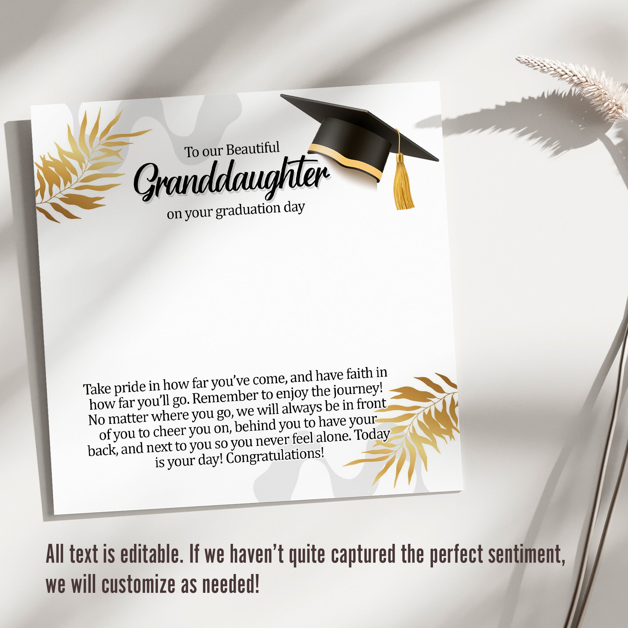 Elegant Granddaughter Graduation Necklace - Customizable Message Card with Diamond Knot Pendant for a Memorable Gift - Image 3