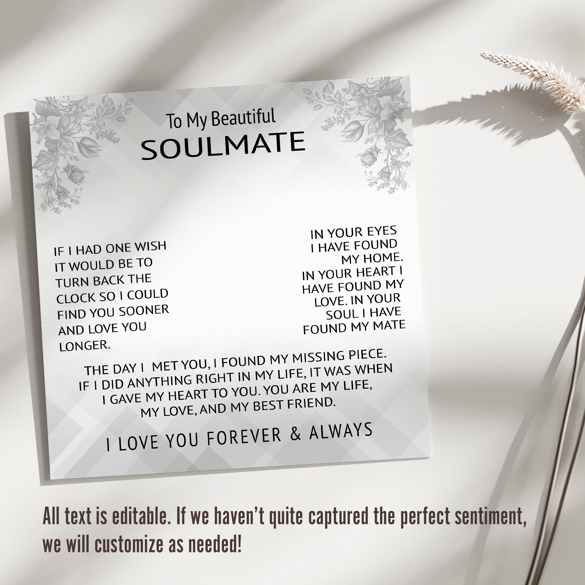 Exquisite Personalized Soulmate Necklace with Heartfelt Message Card - Perfect Gift for Anniversaries & Special Occasions - Image 3