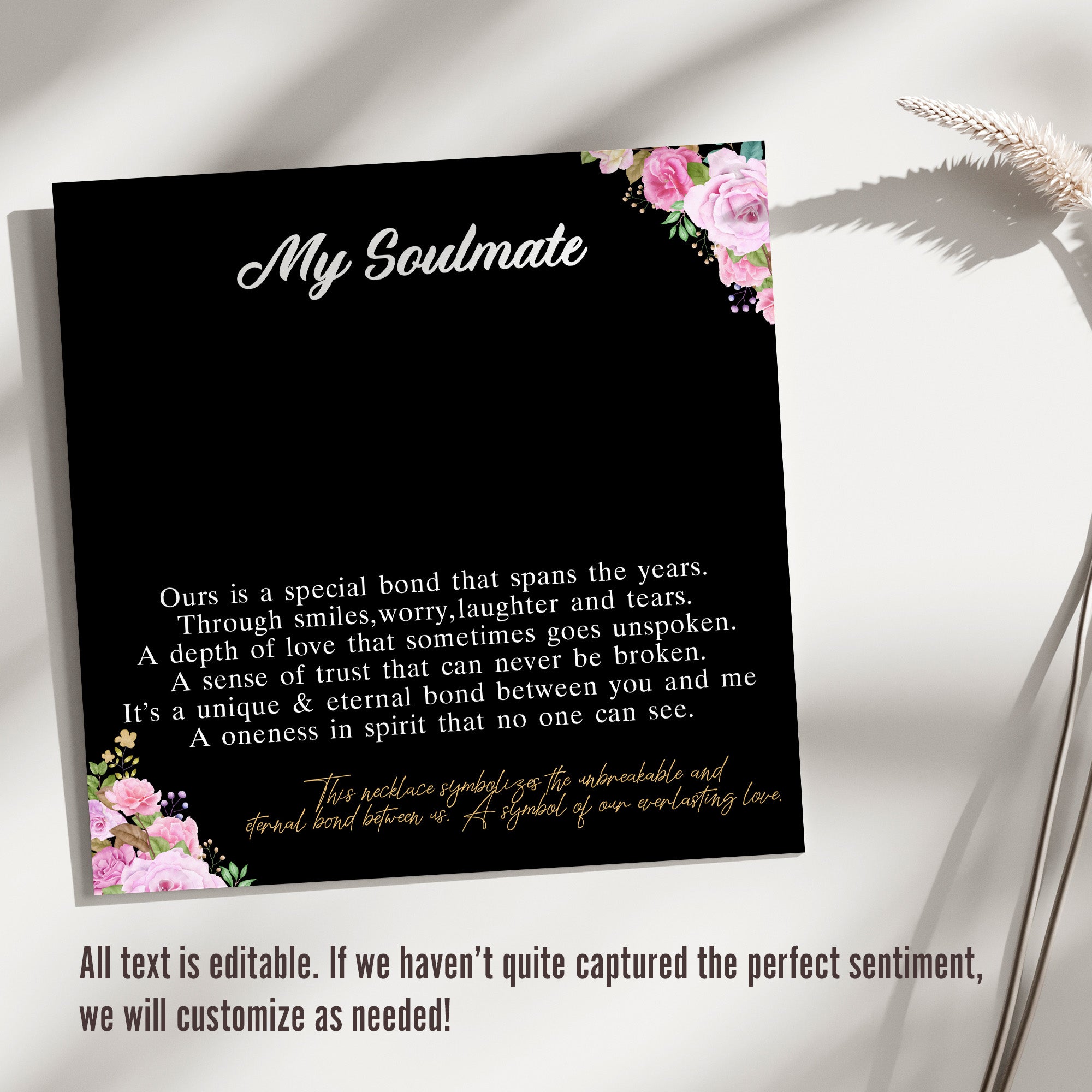 Personalized Soulmate Necklace with Message Card - Exquisite Craftsmanship and Emotional Connection for a Truly Unique Gift - Image 3