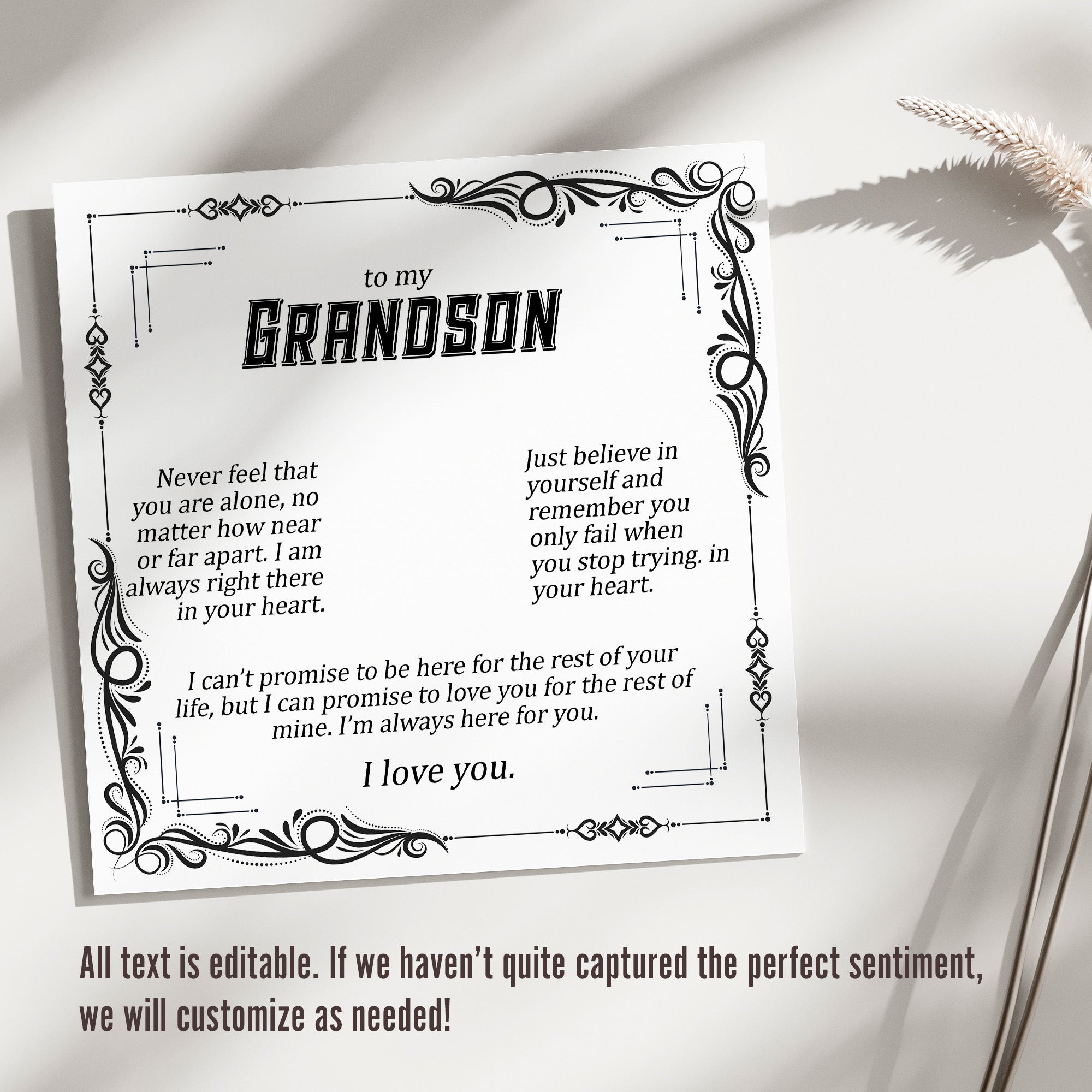 Personalized Grandson Necklace with Inspirational Message Card - Elegant Knot Design for Special Occasions - Image 3