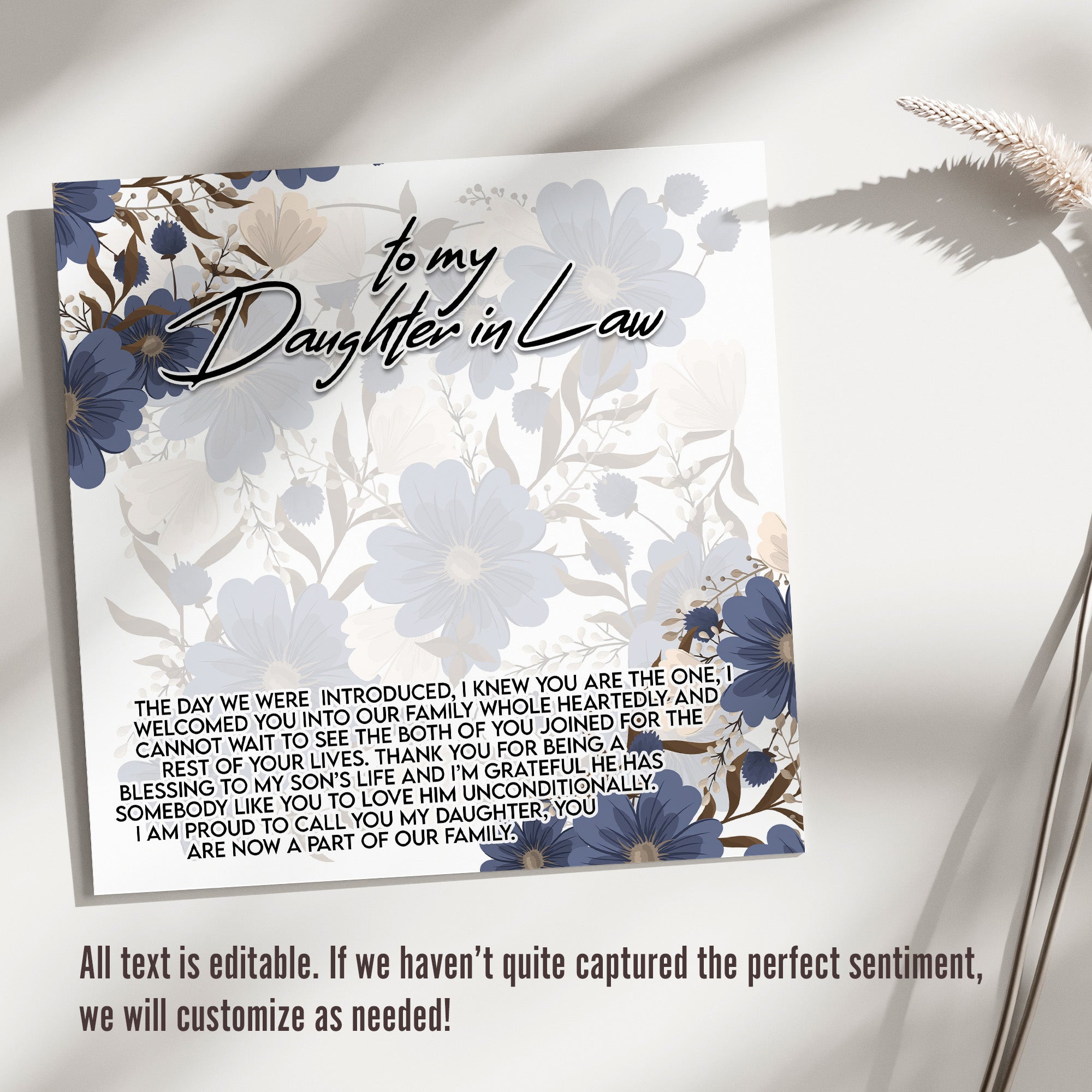 Personalized Daughter-in-Law Necklace with Heartfelt Message Card | Elegant Floral Design | Perfect Gift for Weddings & Special Occasions - Image 3