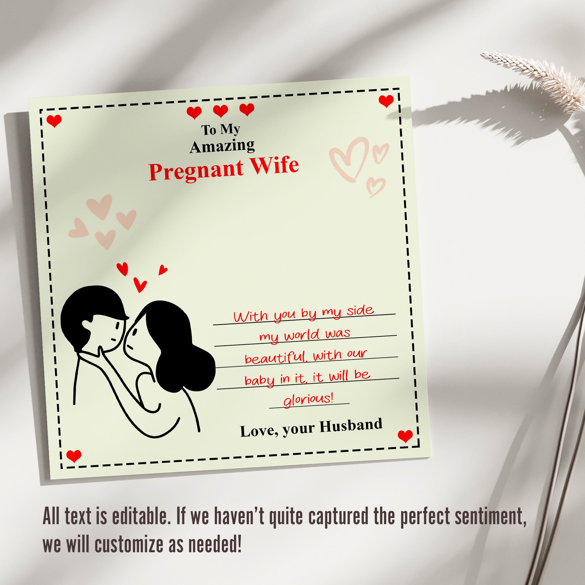 Elegant Personalized Necklace for Pregnant Wife - Thoughtful Gift with Heartfelt Message for Special Moments - Image 3