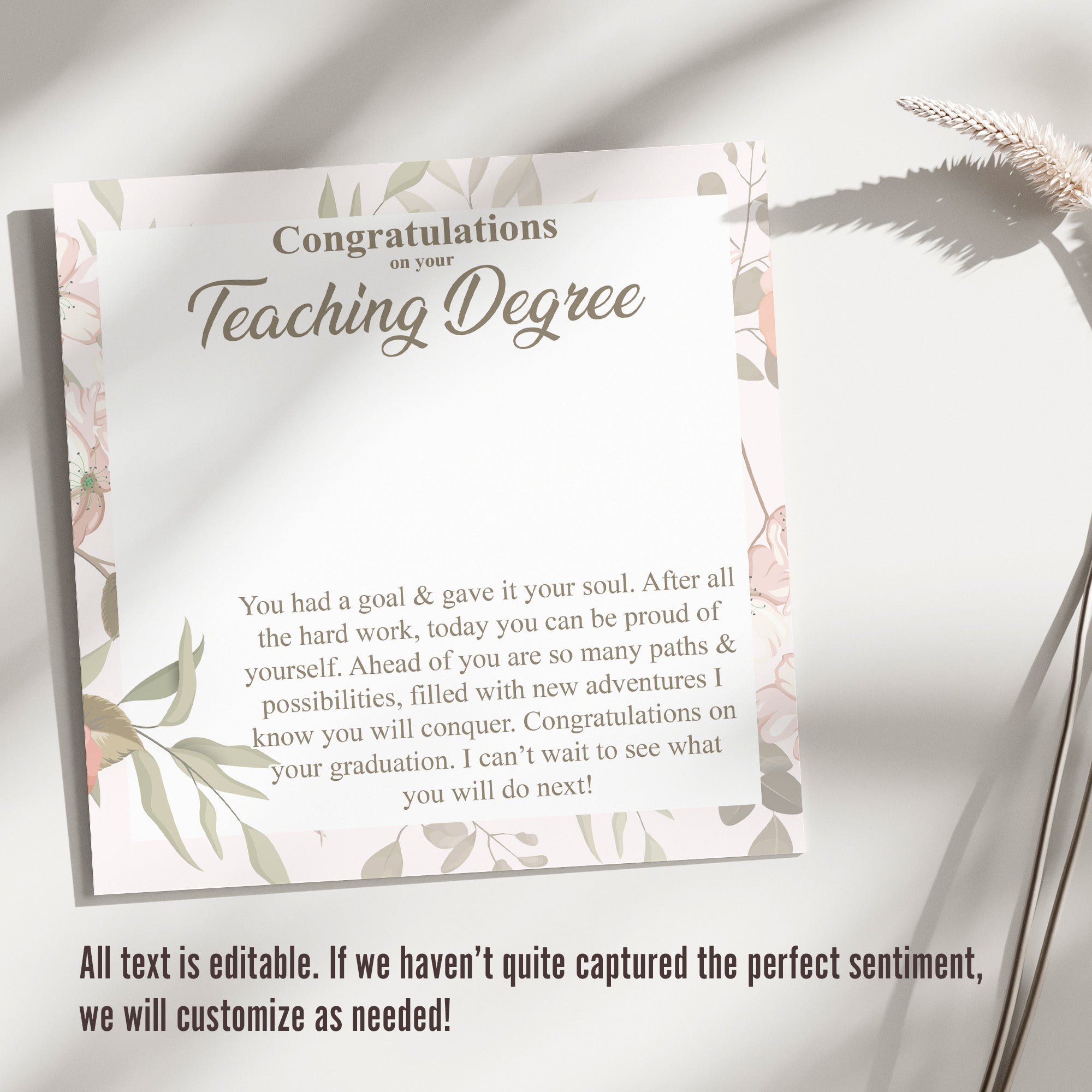 Personalized Sterling Silver Necklace with Teaching Degree Congratulations Card – Perfect Graduation Gift for Teachers - Image 3