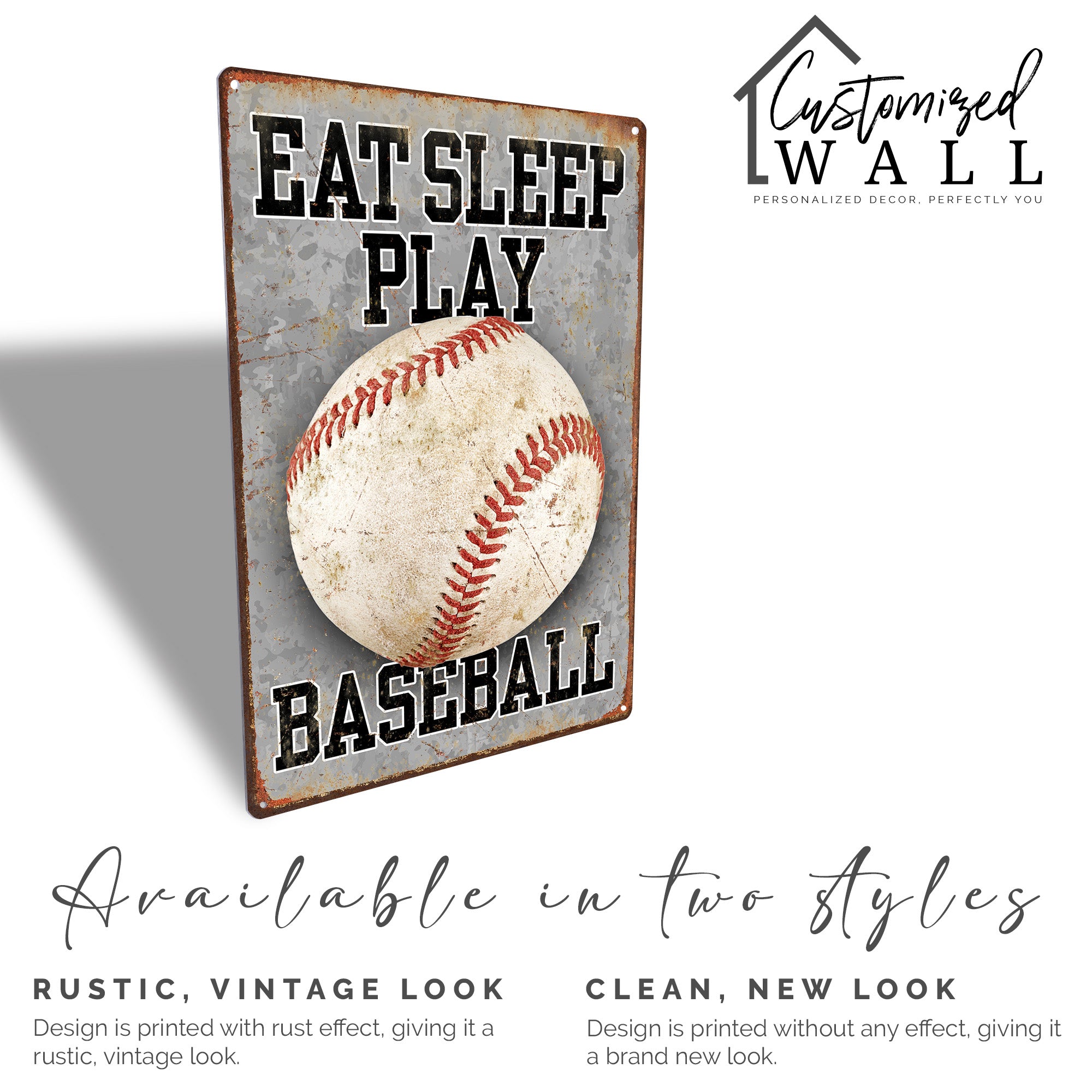 Personalized "Eat Sleep Play Baseball" Metal Sign - Custom Sports Décor for Fans & Players, Great Gift for Birthdays or Anniversaries - Image 4