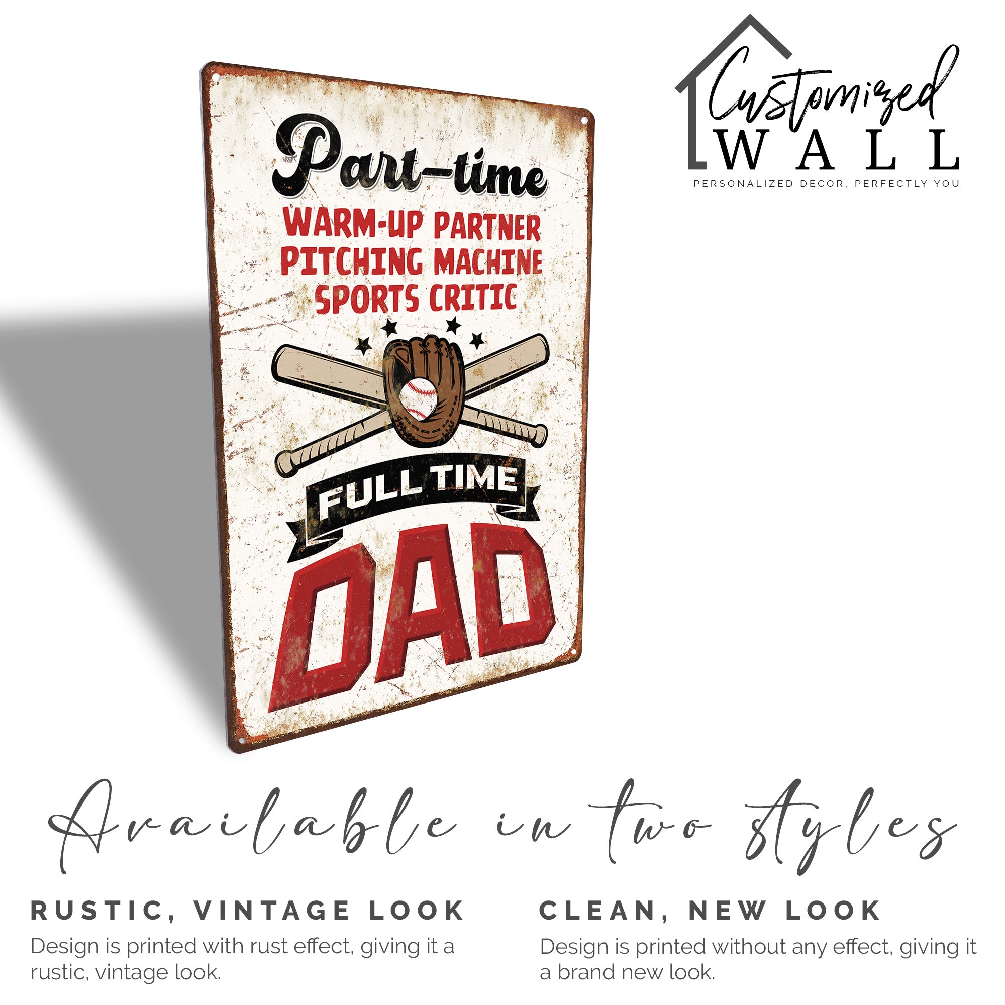 Personalized Rustic Metal Sign for Dads - Warm-Up Partner & Sports Critic - Perfect Gift for Father's Day or Birthday - Image 4